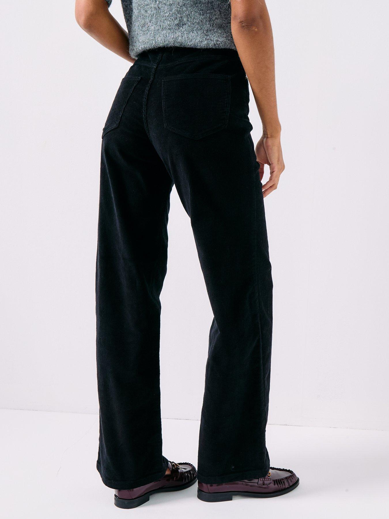 image of vero-moda-tessa-wide-corduroy-pants-black