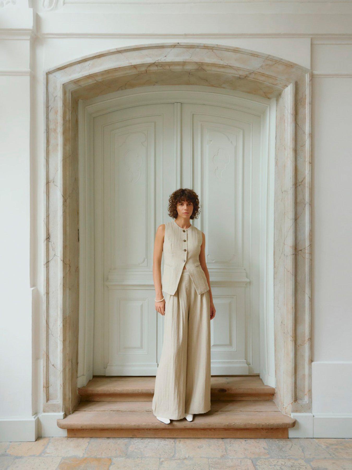 AWARE Siga High Waist Tailored Pant - Beige