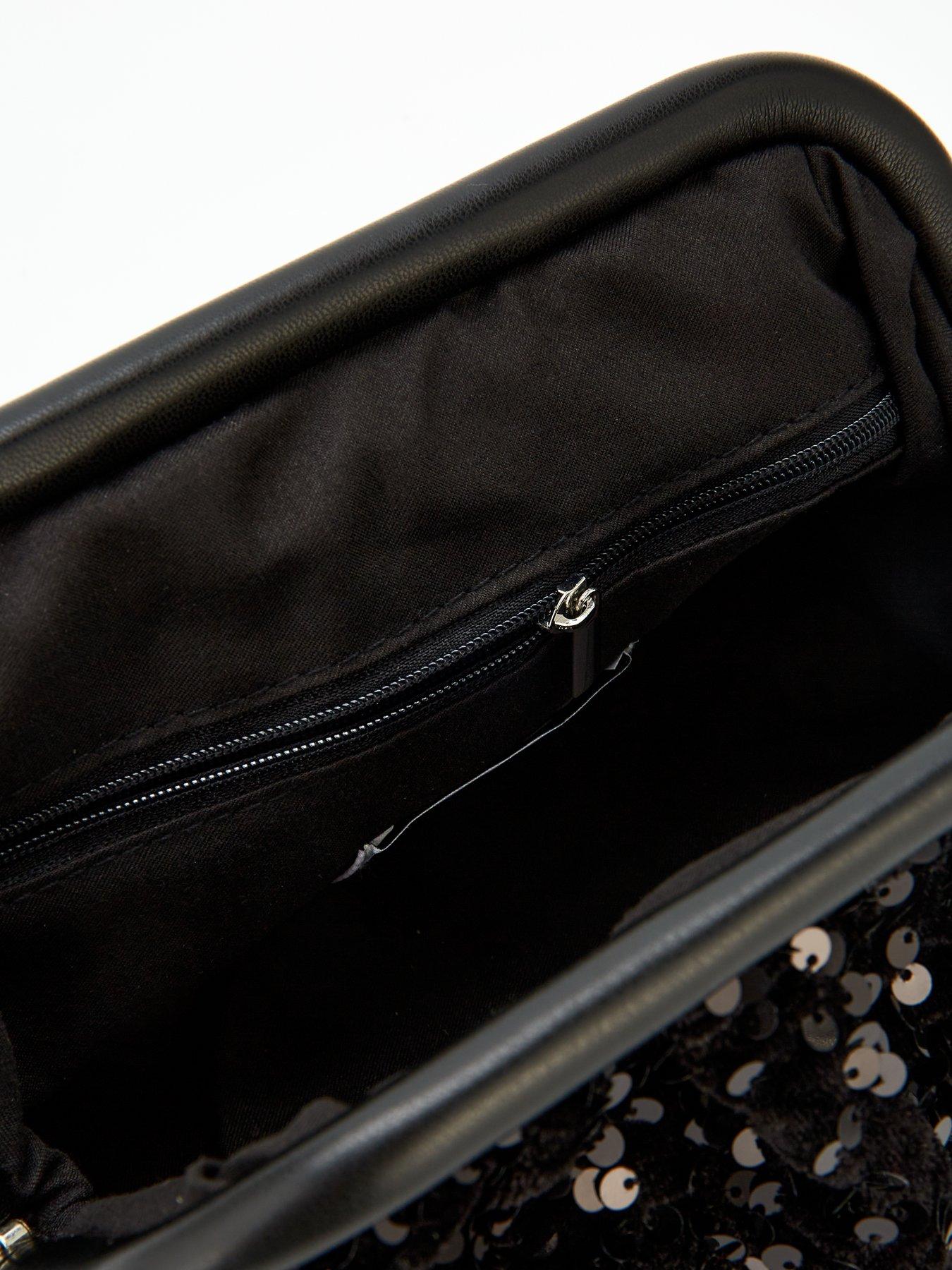  image of pieces-pckam-sequins-clutch-bag-black
