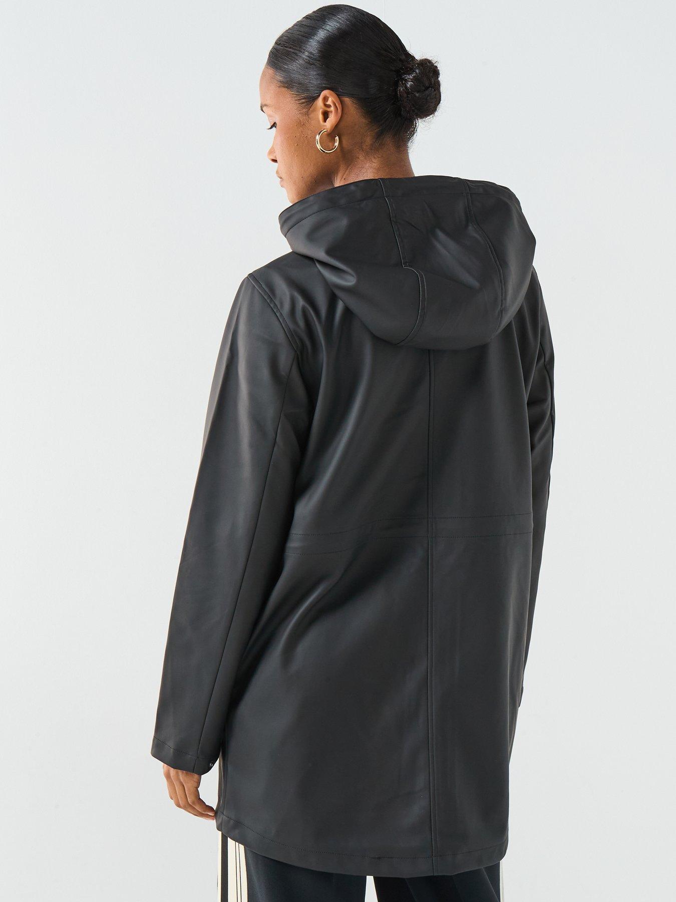 Image 2 of 6 of Vero Moda Malou Coated Rain Jacket - Black