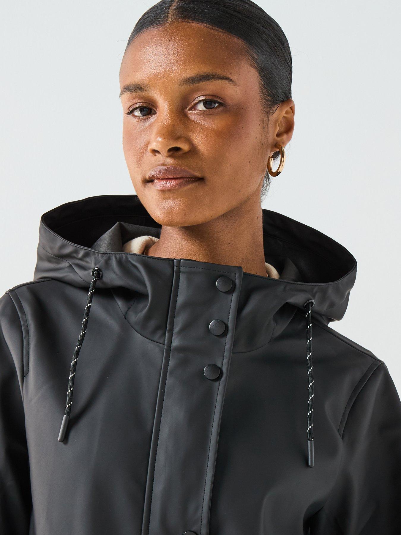 Image 4 of 6 of Vero Moda Malou Coated Rain Jacket - Black