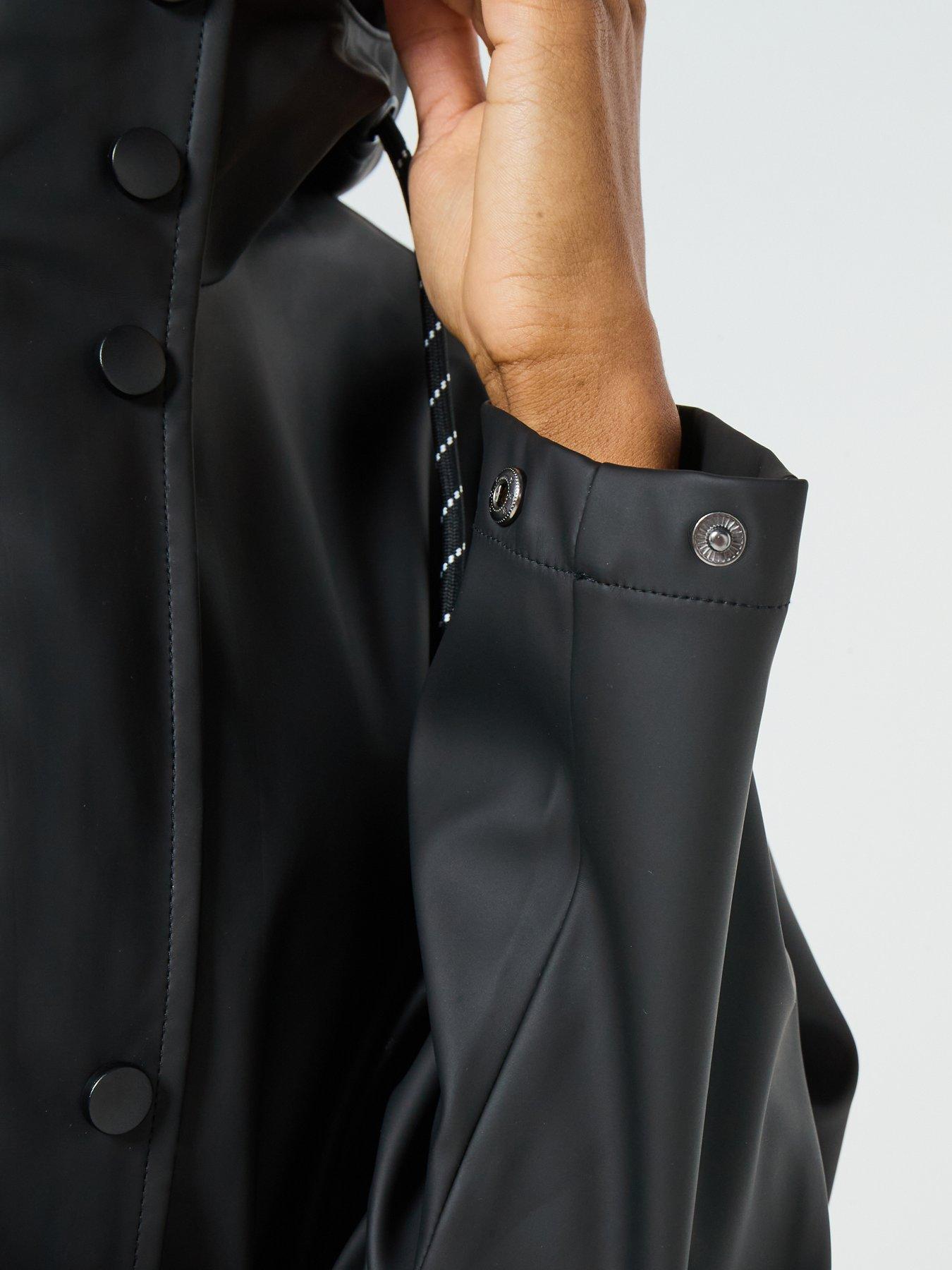 Image 6 of 6 of Vero Moda Malou Coated Rain Jacket - Black