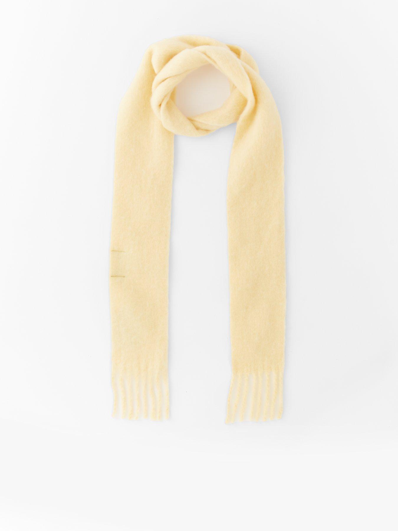 front image of pieces-jinny-narrow-scarf-yellow