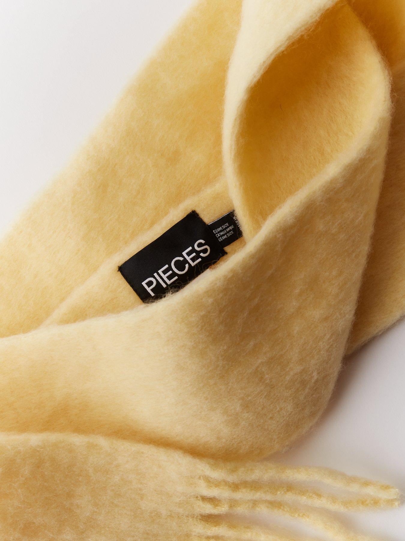  image of pieces-jinny-narrow-scarf-yellow
