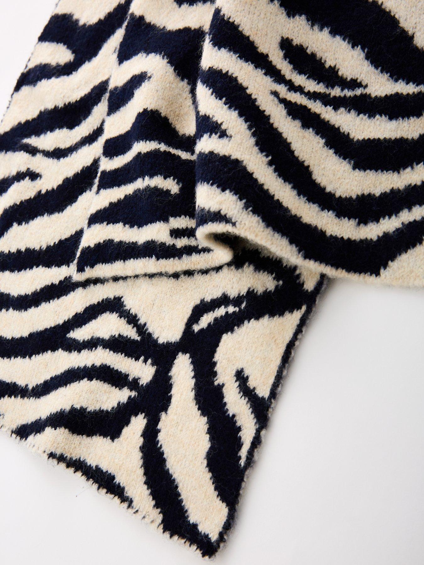 Image 4 of 4 of PIECES Zebra Print Long Scarf &nbsp;- Multi