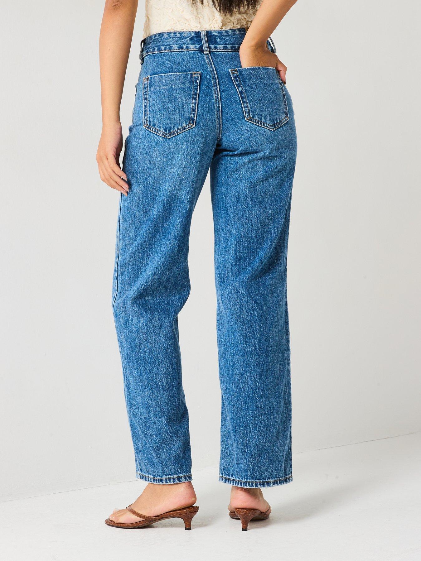 Image 2 of 6 of AWARE Rena Mid Rise Wide Leg Denim Jean - Blue