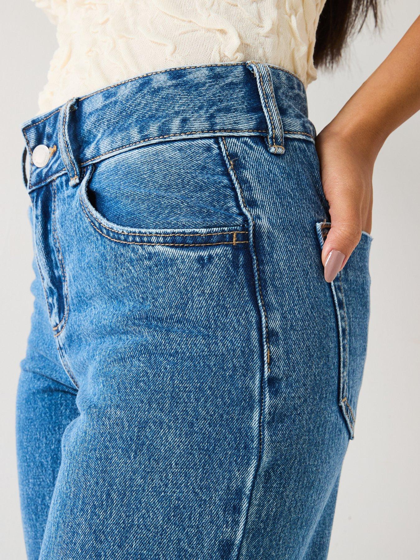 Image 4 of 6 of AWARE Rena Mid Rise Wide Leg Denim Jean - Blue