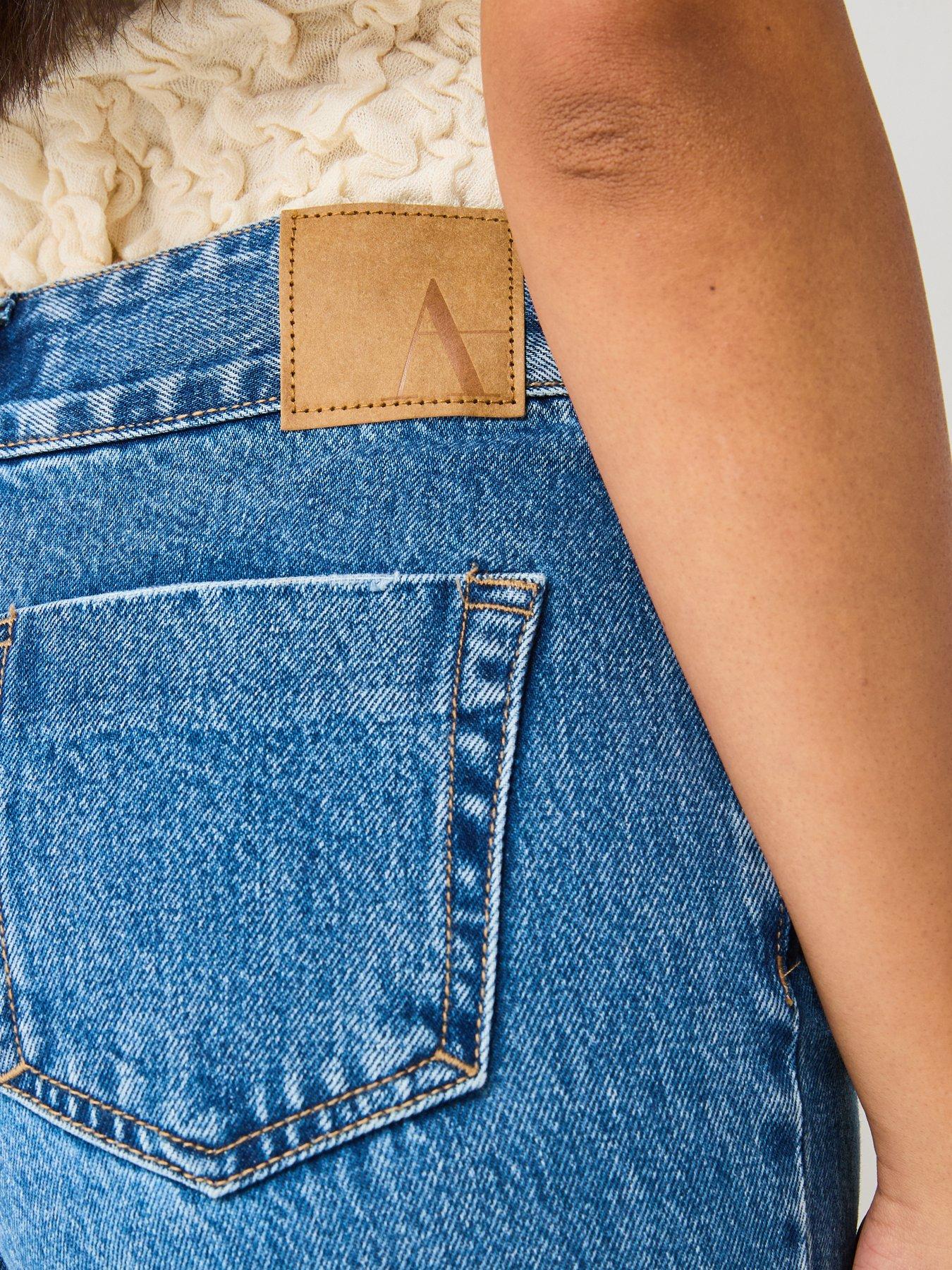 Image 6 of 6 of AWARE Rena Mid Rise Wide Leg Denim Jean - Blue
