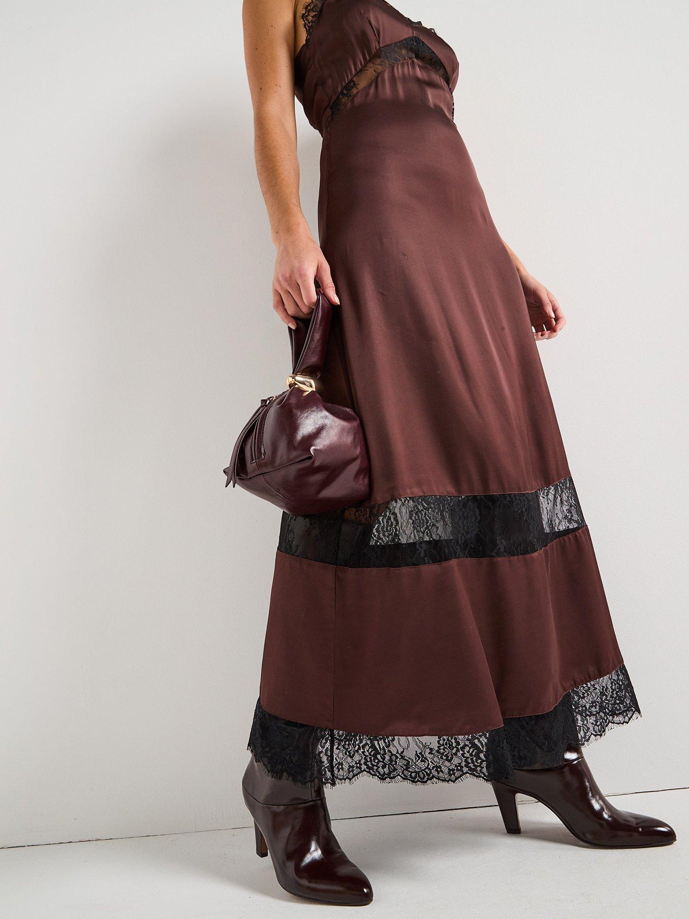 Image 5 of 6 of Rouge Lace Singlet Dress - Brown