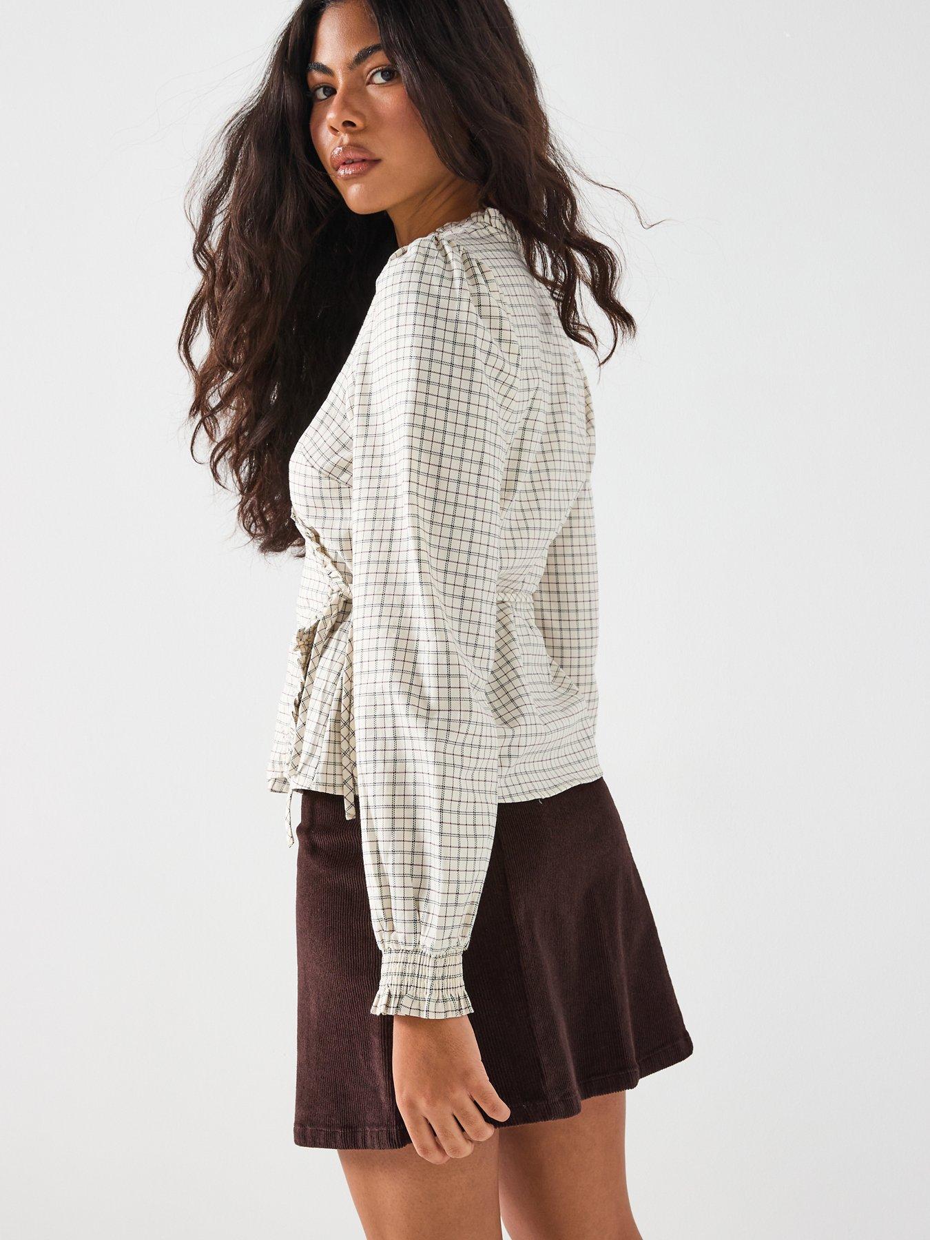  image of vero-moda-lova-long-sleeve-wrap-top-red