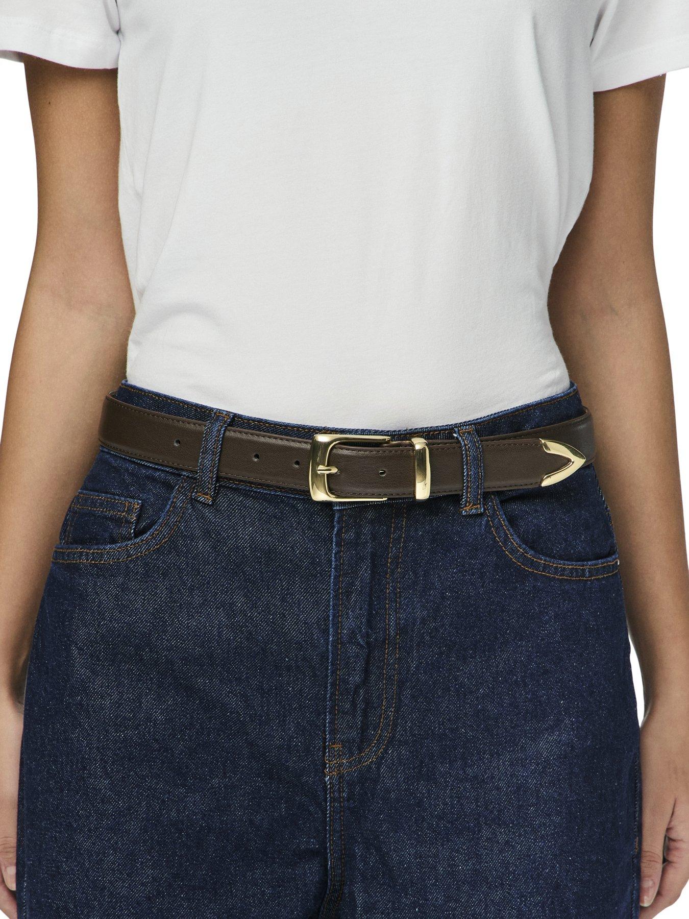 Image 2 of 2 of PIECES Julietta Jeans Belt - Brown/gold