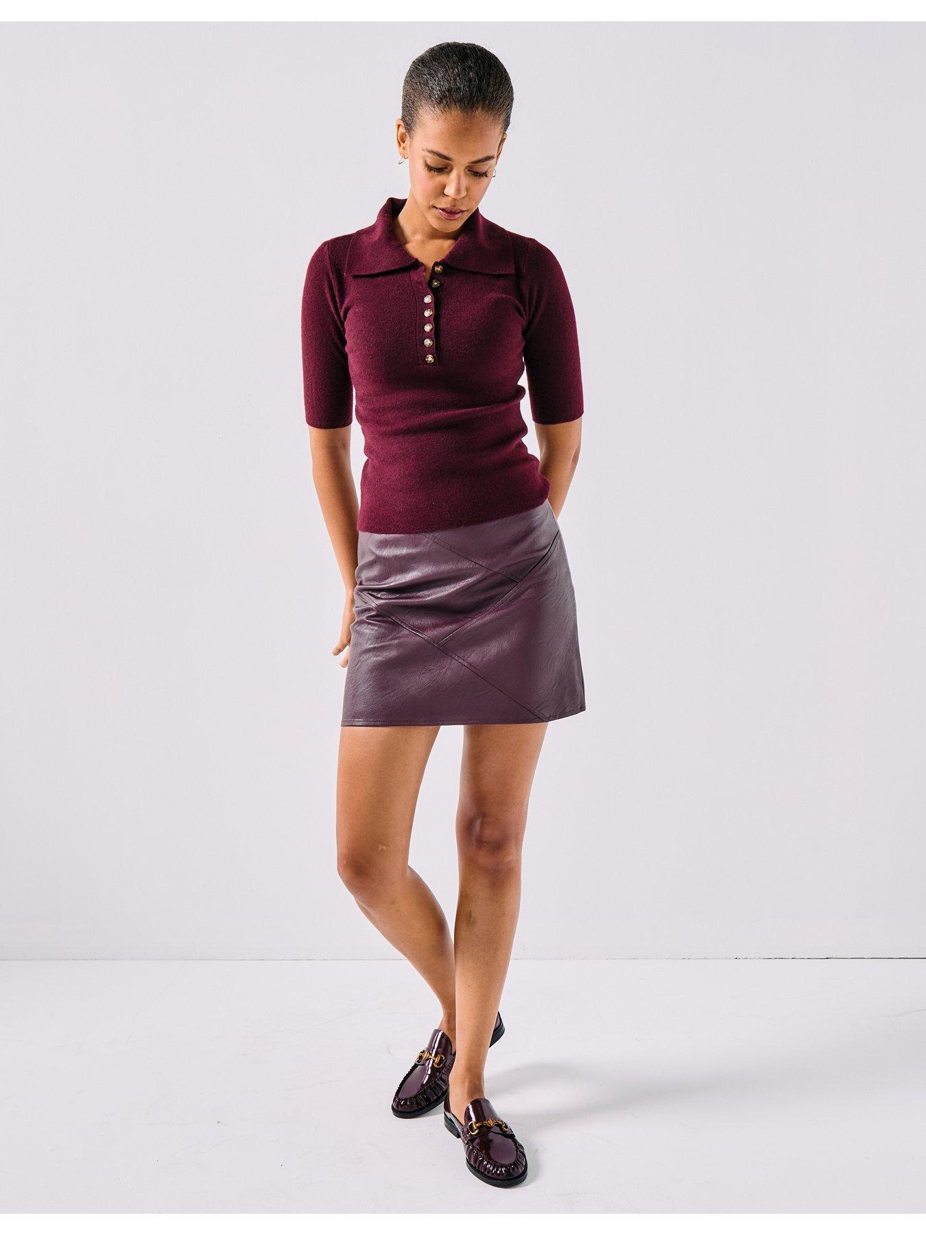  image of vero-moda-marina-24-sleeve-polonbspneck-pullover-red