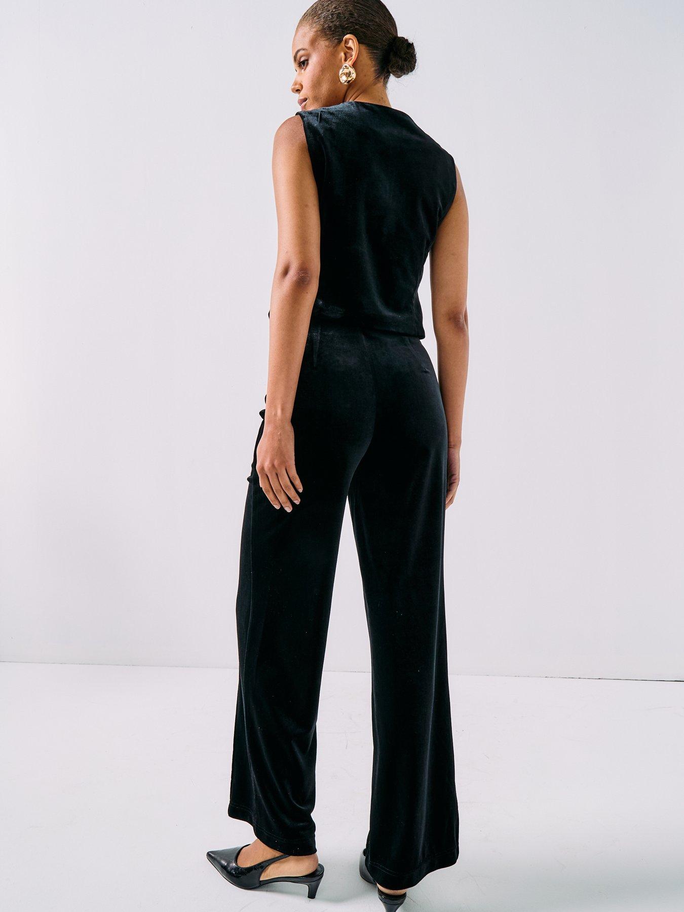  image of vero-moda-shanna-velvet-waistcoat-black