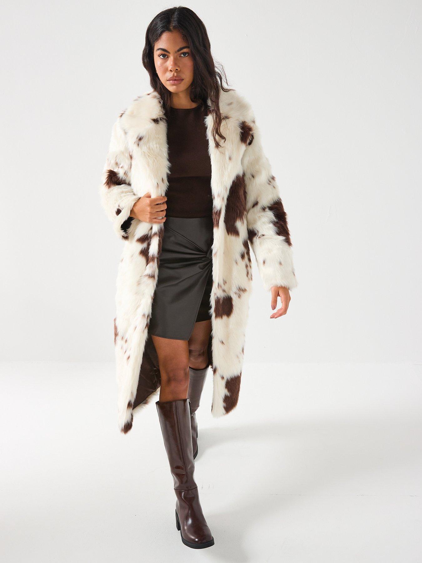  image of vero-moda-gawn-mid-waist-pu-short-wrap-skirt-brown