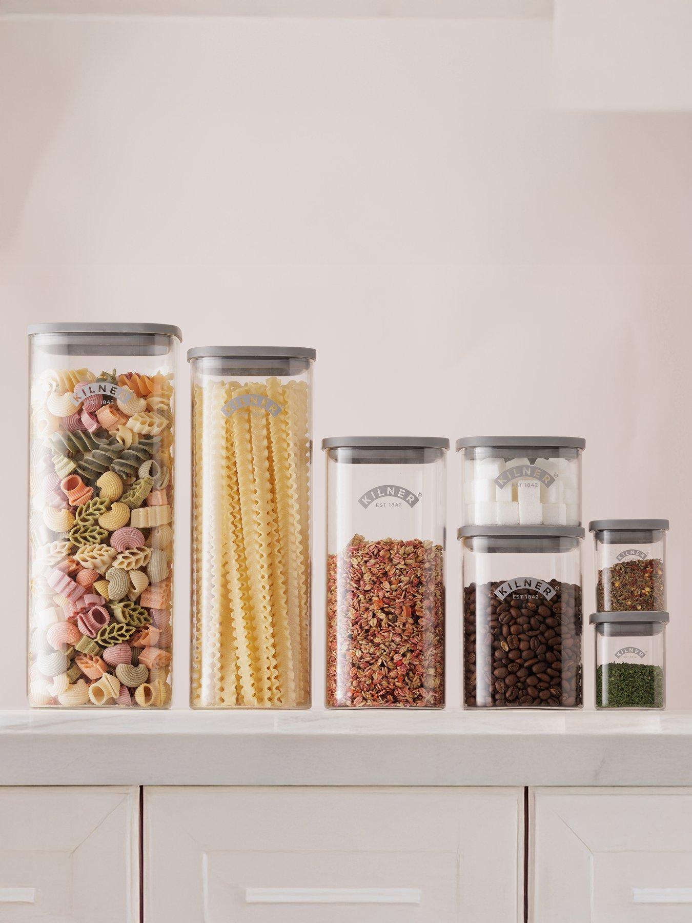 front image of kilner-fresh-storage-8-piece-spice-jar-set-016l