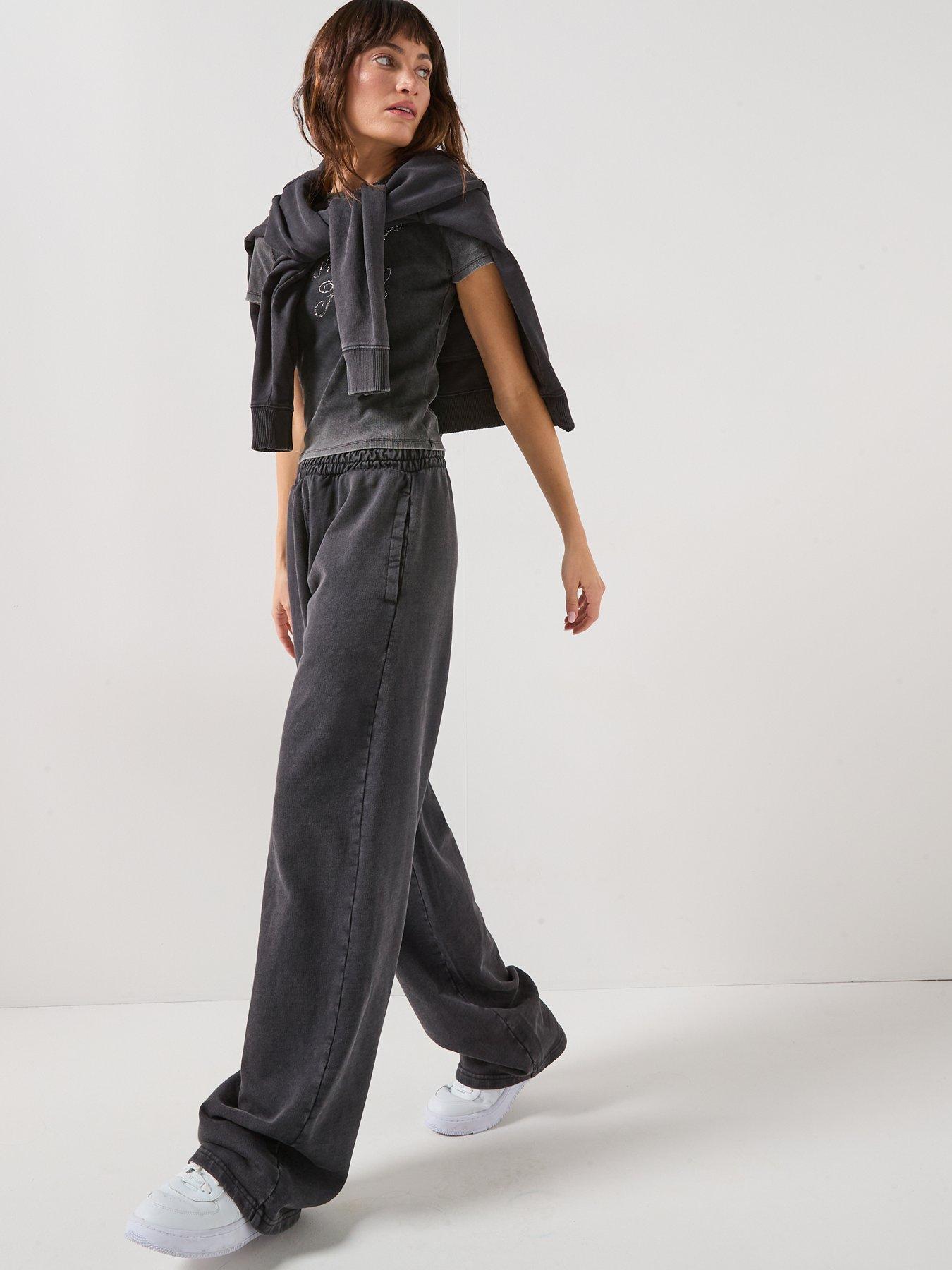 HUGO Wide Leg Joggers - Black