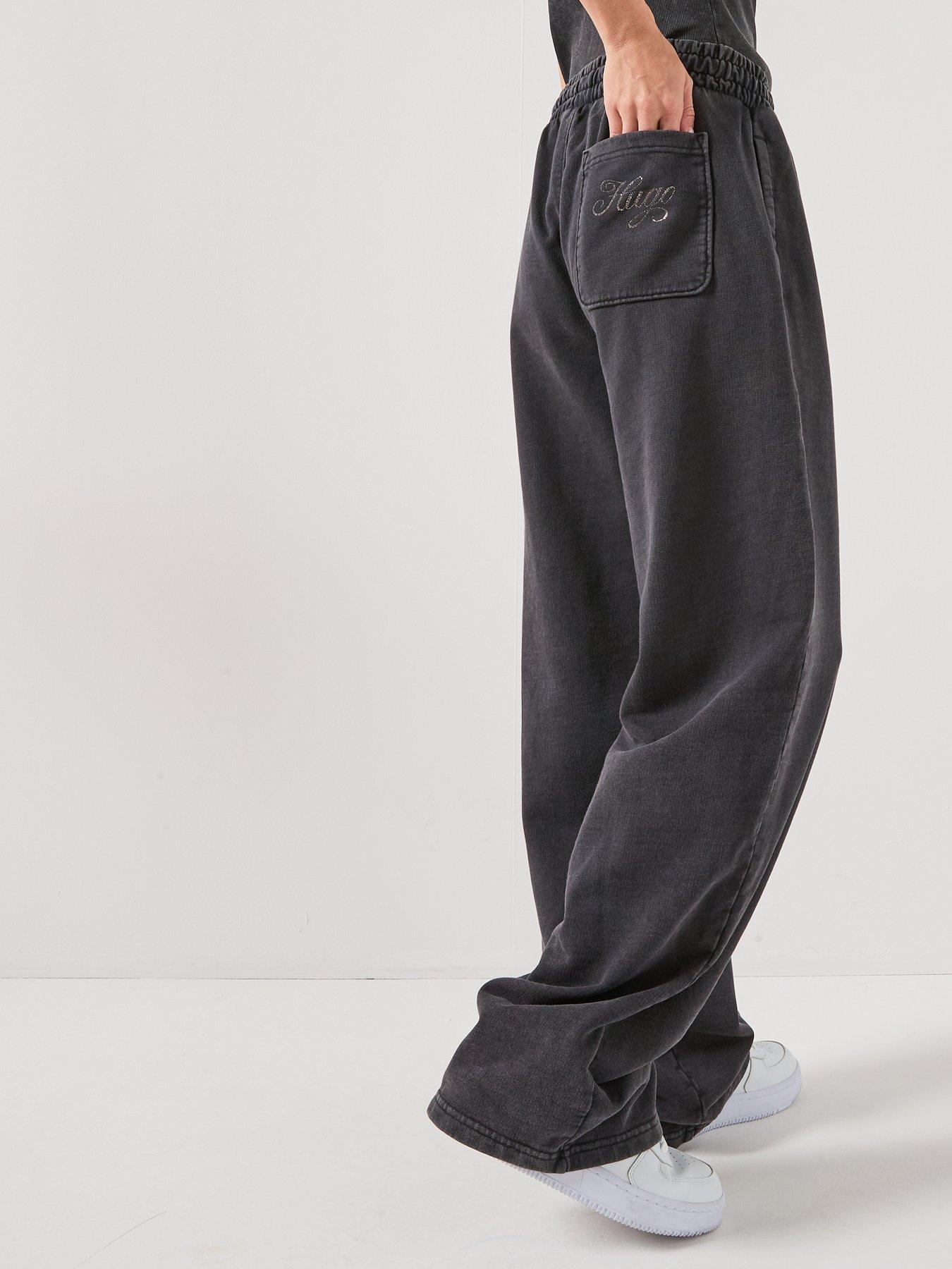  image of hugo-wide-leg-joggers-black