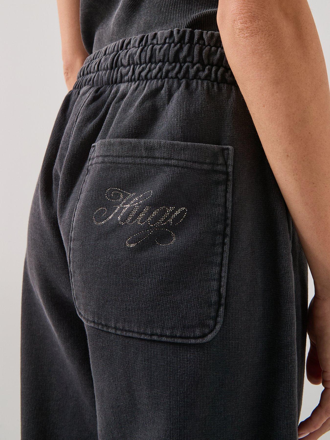  image of hugo-wide-leg-joggers-black