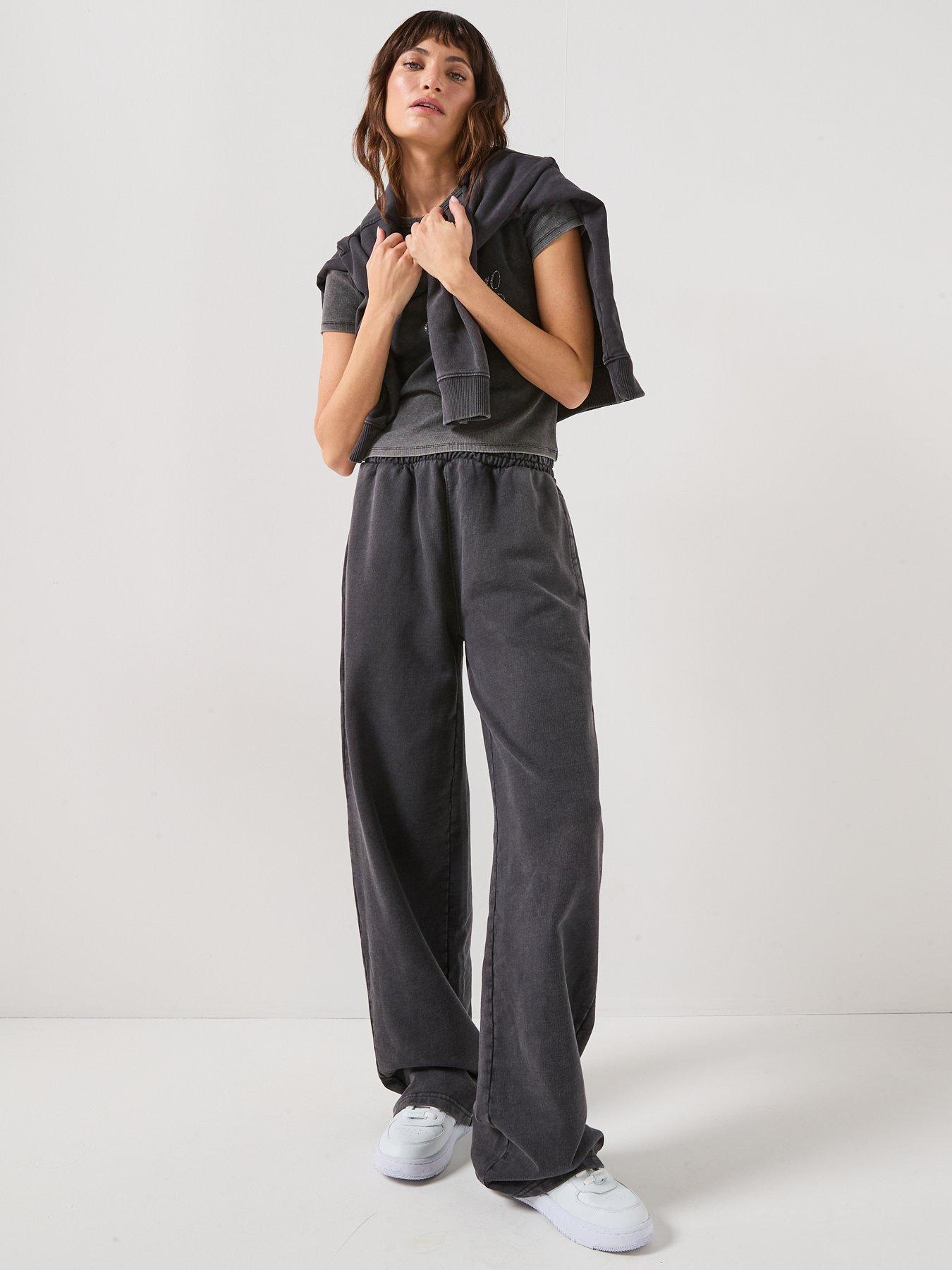  image of hugo-wide-leg-joggers-black