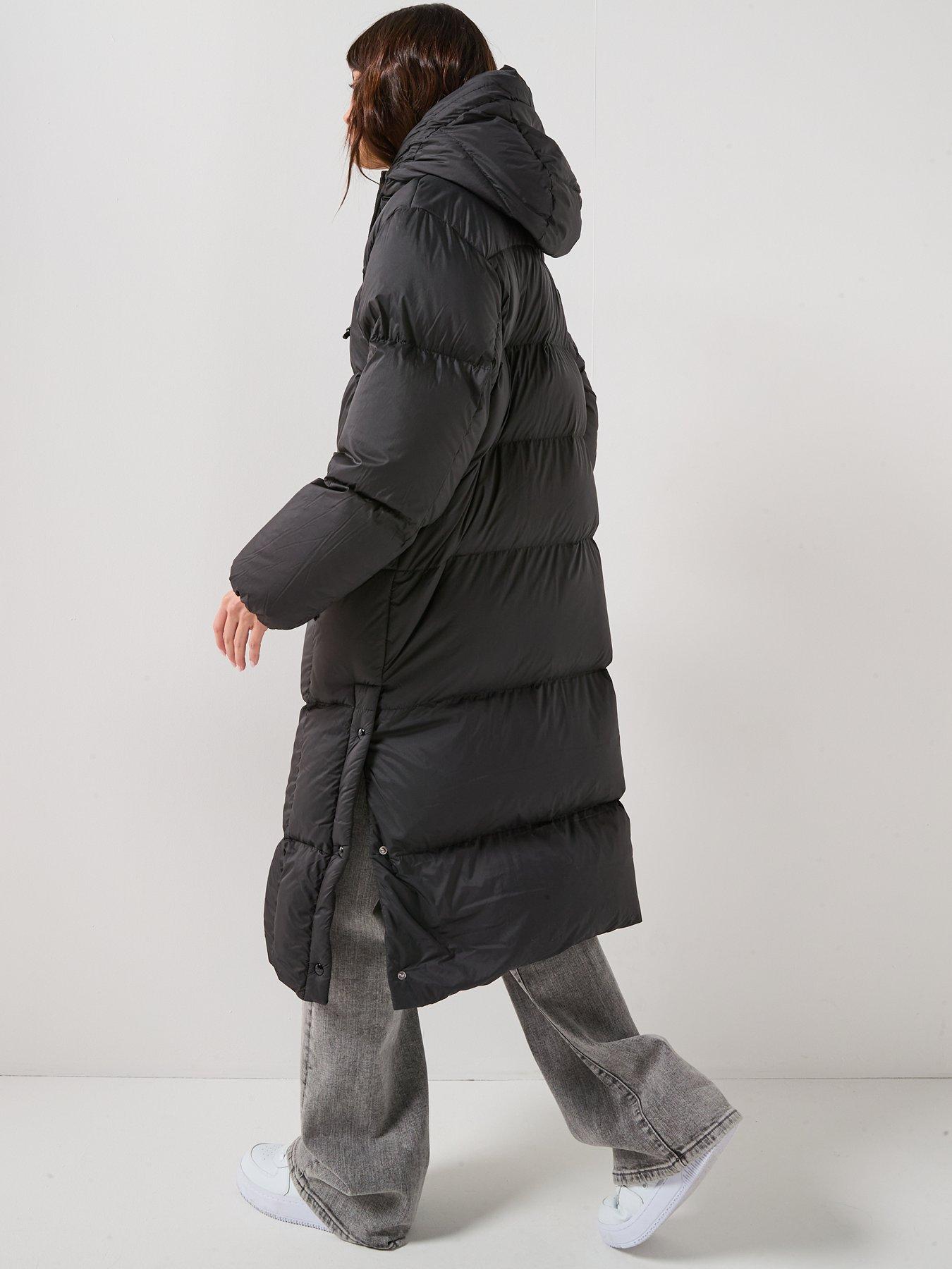 Image 2 of 6 of HUGO Long Hooded Puffer Coat - Black
