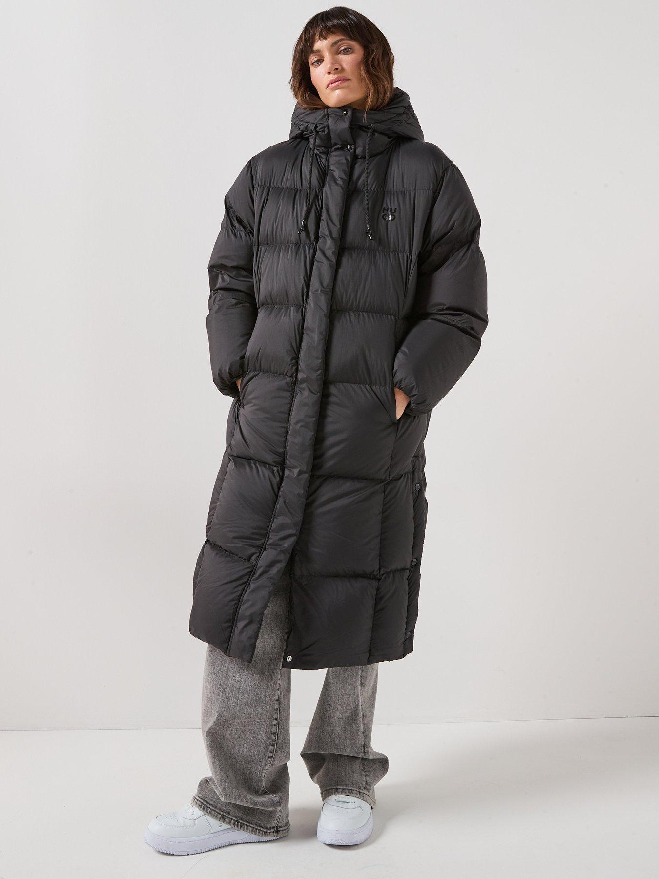 Image 6 of 6 of HUGO Long Hooded Puffer Coat - Black