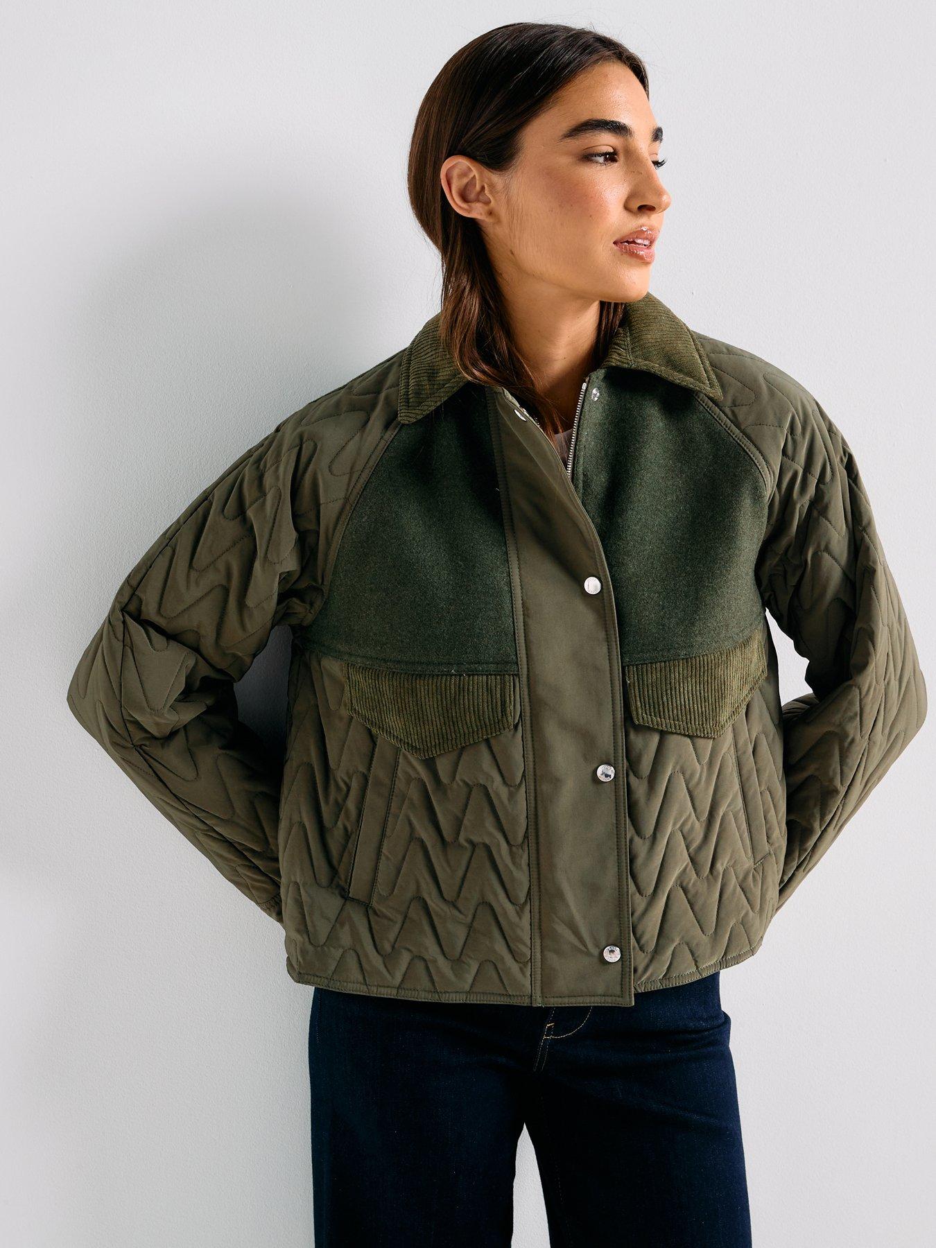 Image 1 of 6 of BOSS Pabori Collared Coat - Dark Green