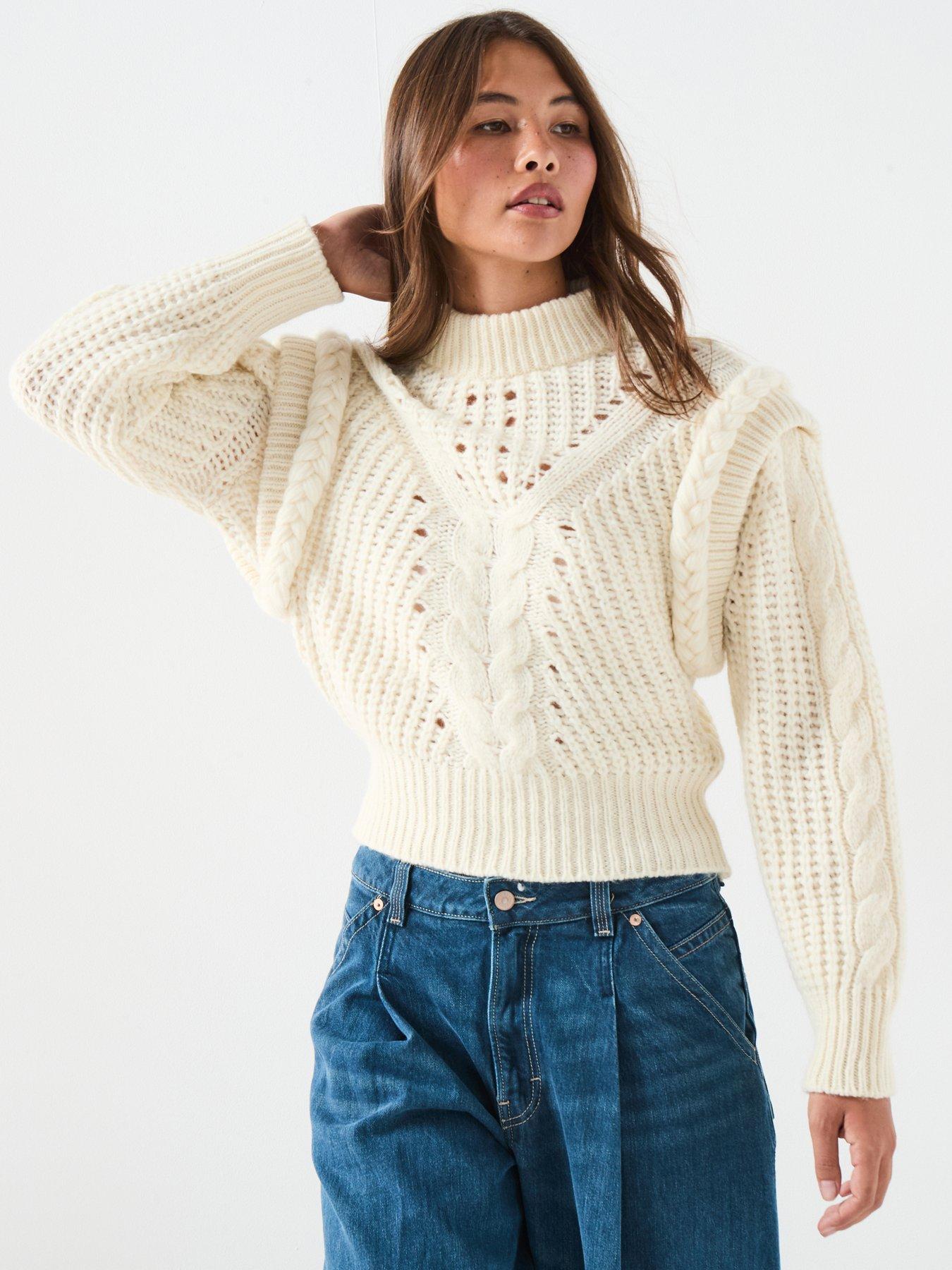 Image 1 of 6 of BOSS Fasta Knit Jumper - White