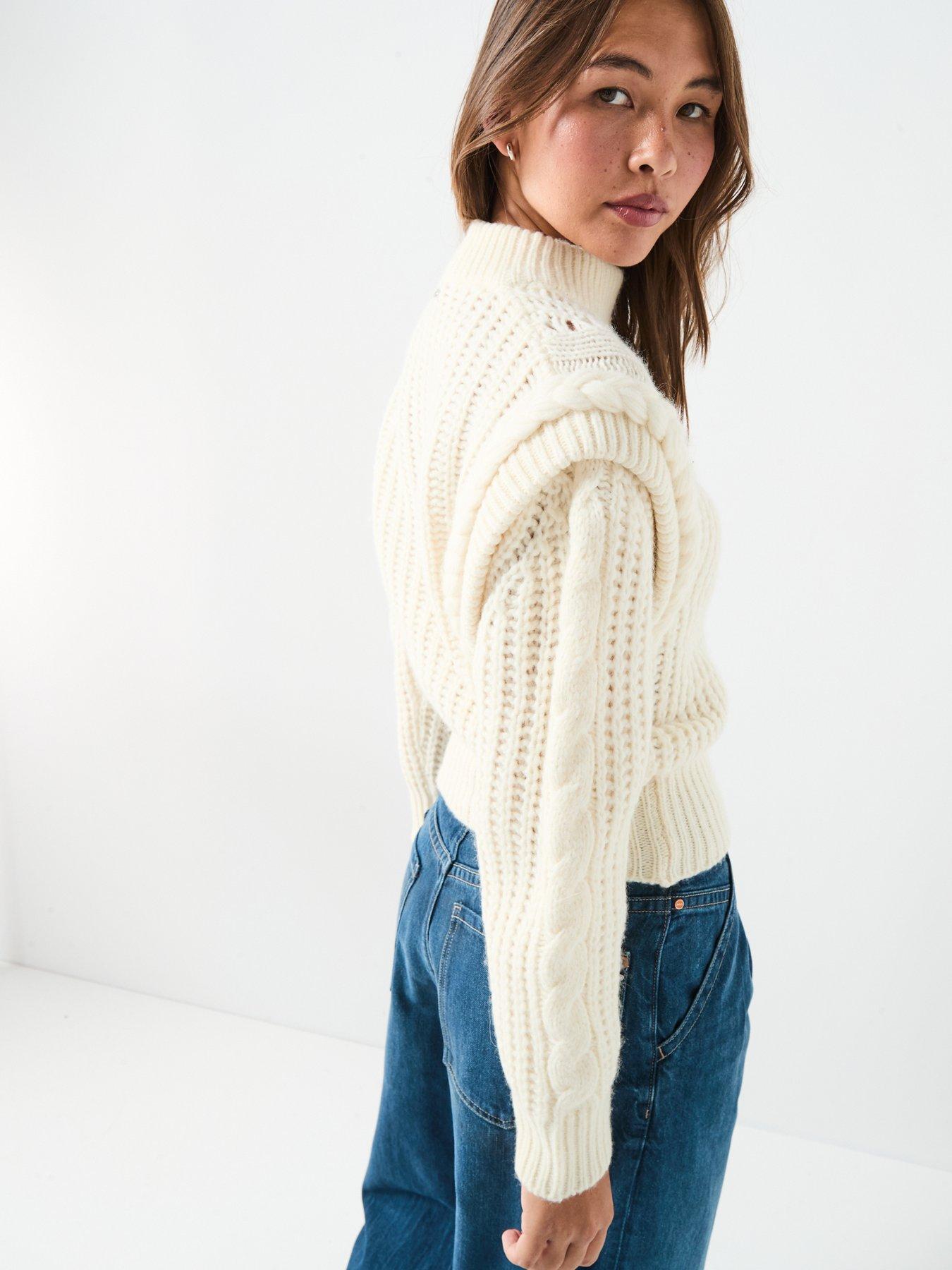 Image 2 of 6 of BOSS Fasta Knit Jumper - White