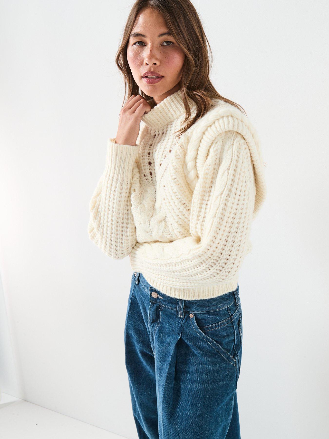 Image 6 of 6 of BOSS Fasta Knit Jumper - White