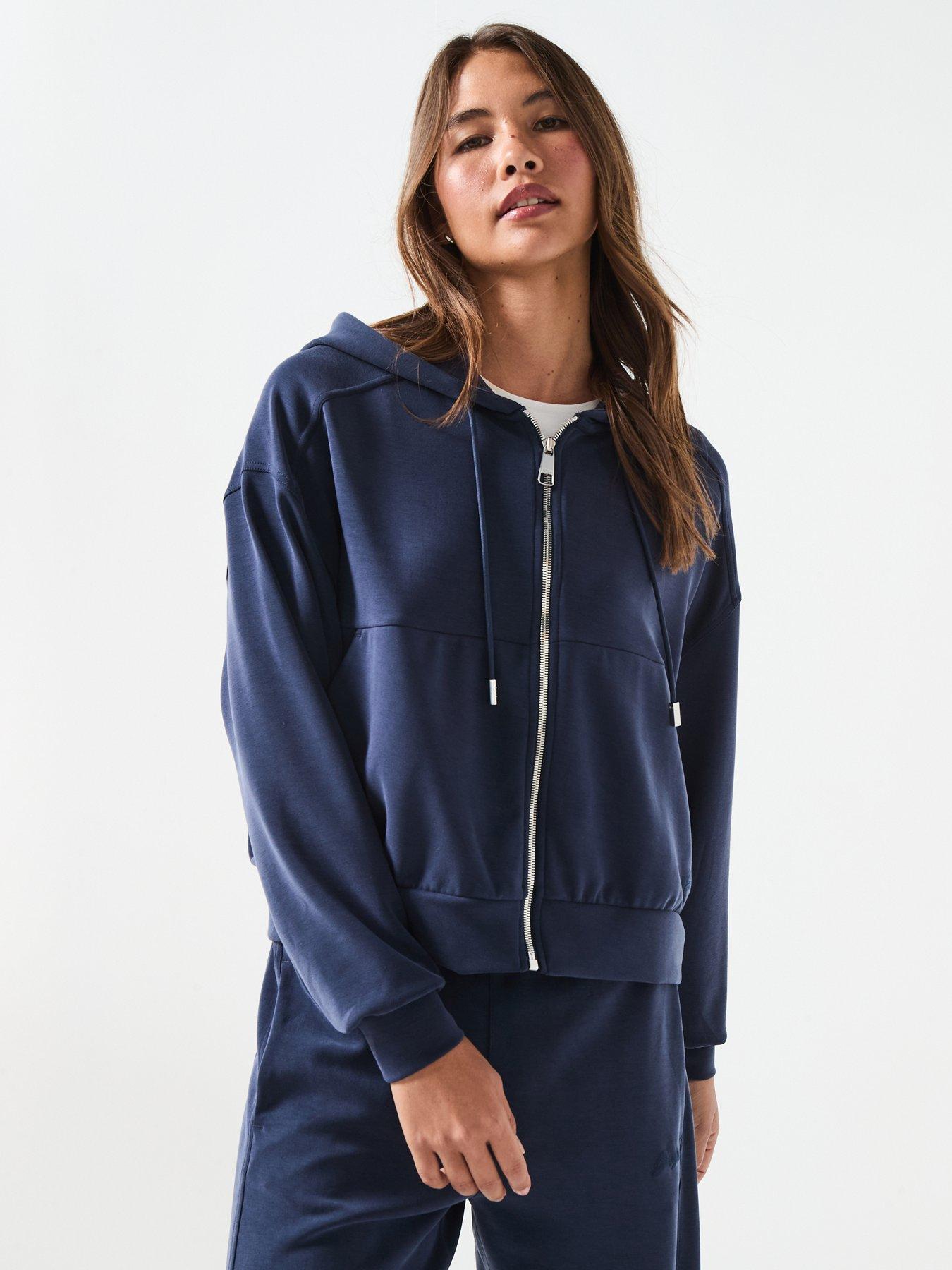 undefined Elijah Zip Up Hoodie - Dark Blue