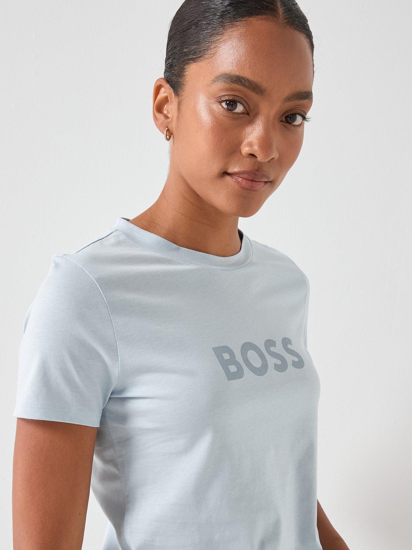  image of boss-logo-t-shirt-pastel-blue
