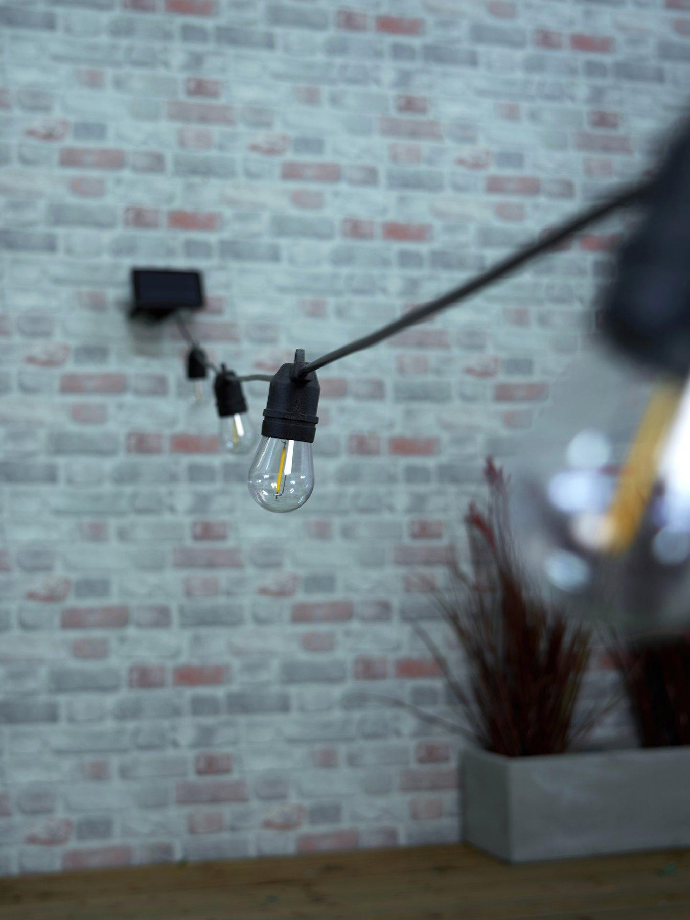 Image 6 of 6 of Wye IP44 Solar 10lt Festoon w 0.5w E27 Lamps Black - 10m overall length