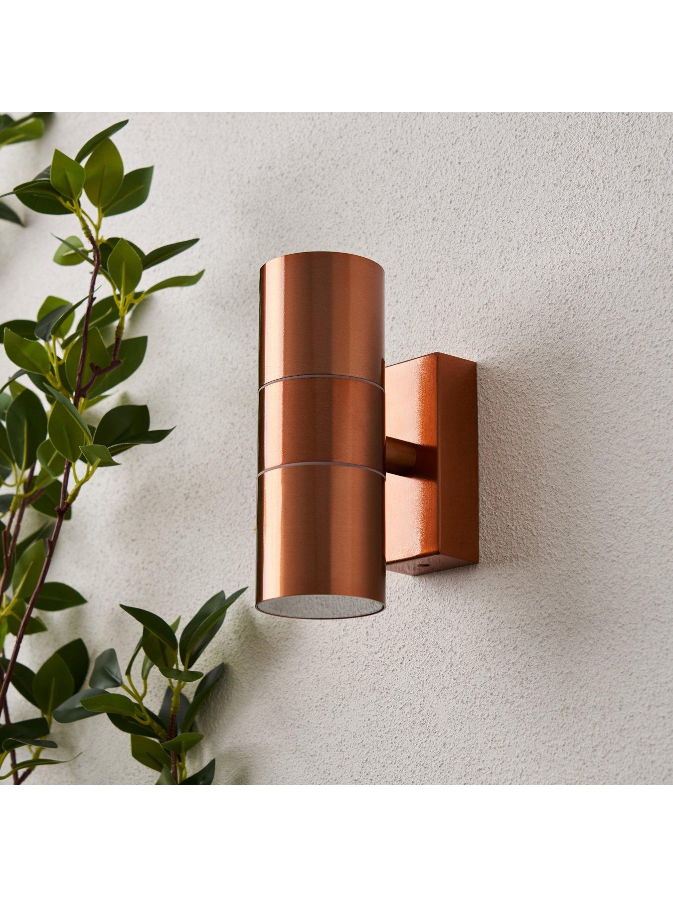 Image 4 of 6 of Zinc Leto IP65 2lt GU10 Wall light Copper