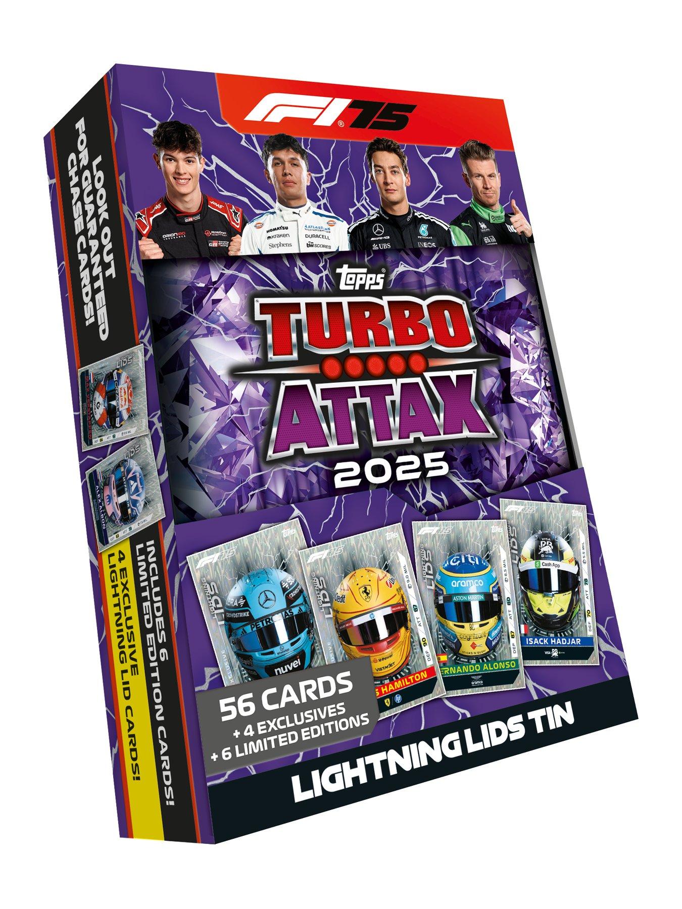  image of topps-f1-turbo-attax-2025-mega-tin-of-66nbsptrading-cards