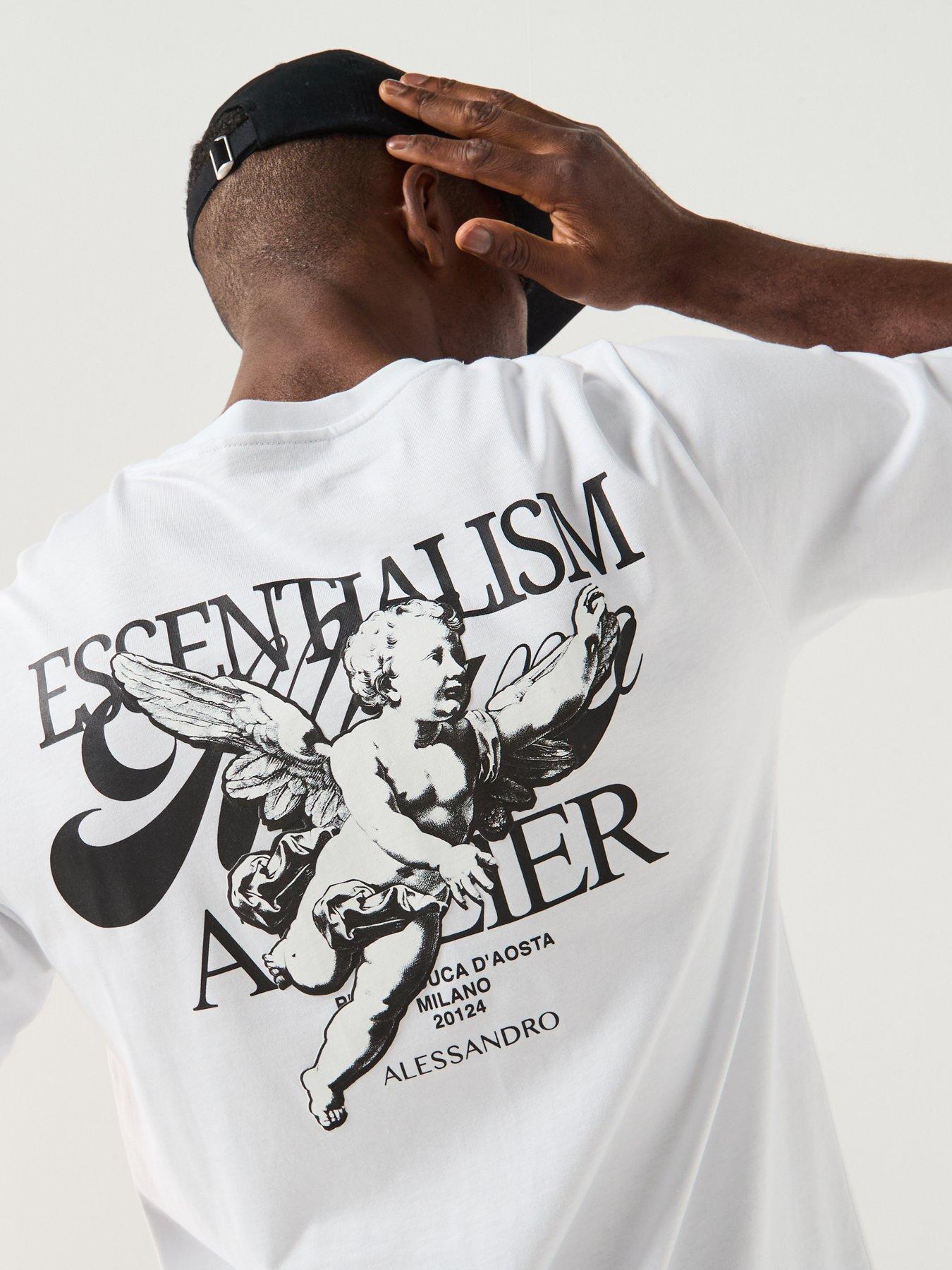 Image 4 of 6 of Alessandro Zavetti Putto Graphic Backprint T-shirt - White