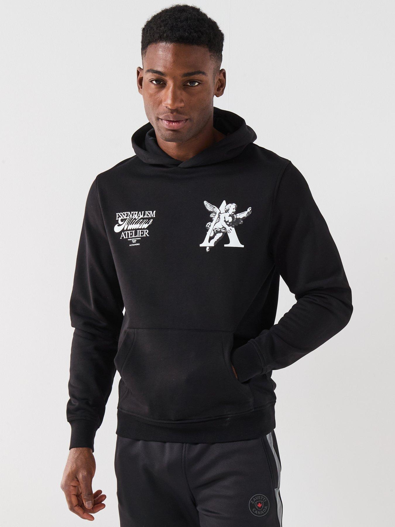 undefined Graphic Print Hoodie - Black