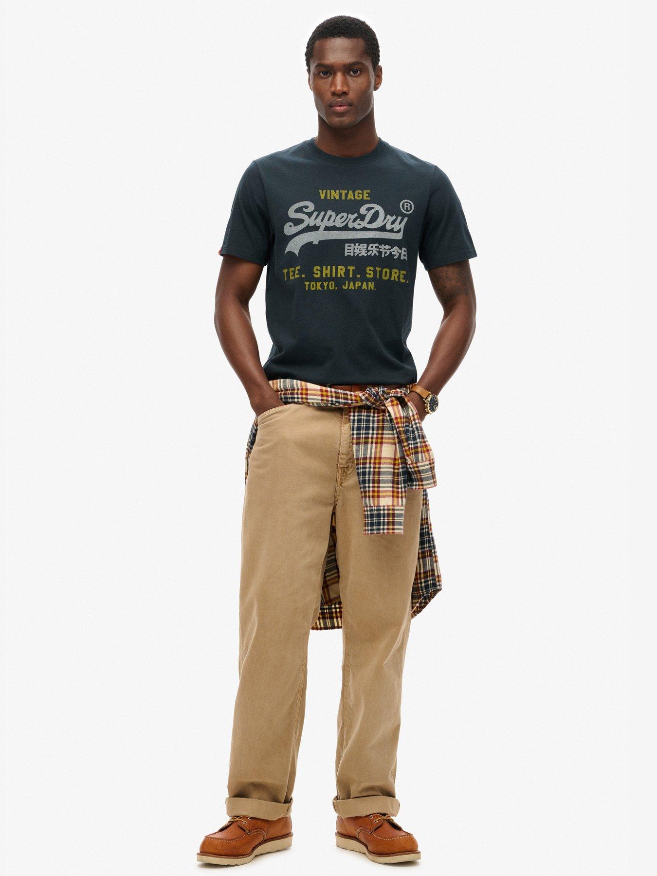 Image 2 of 4 of Superdry Vintage Heritage Relaxed T-Shirt - Navy