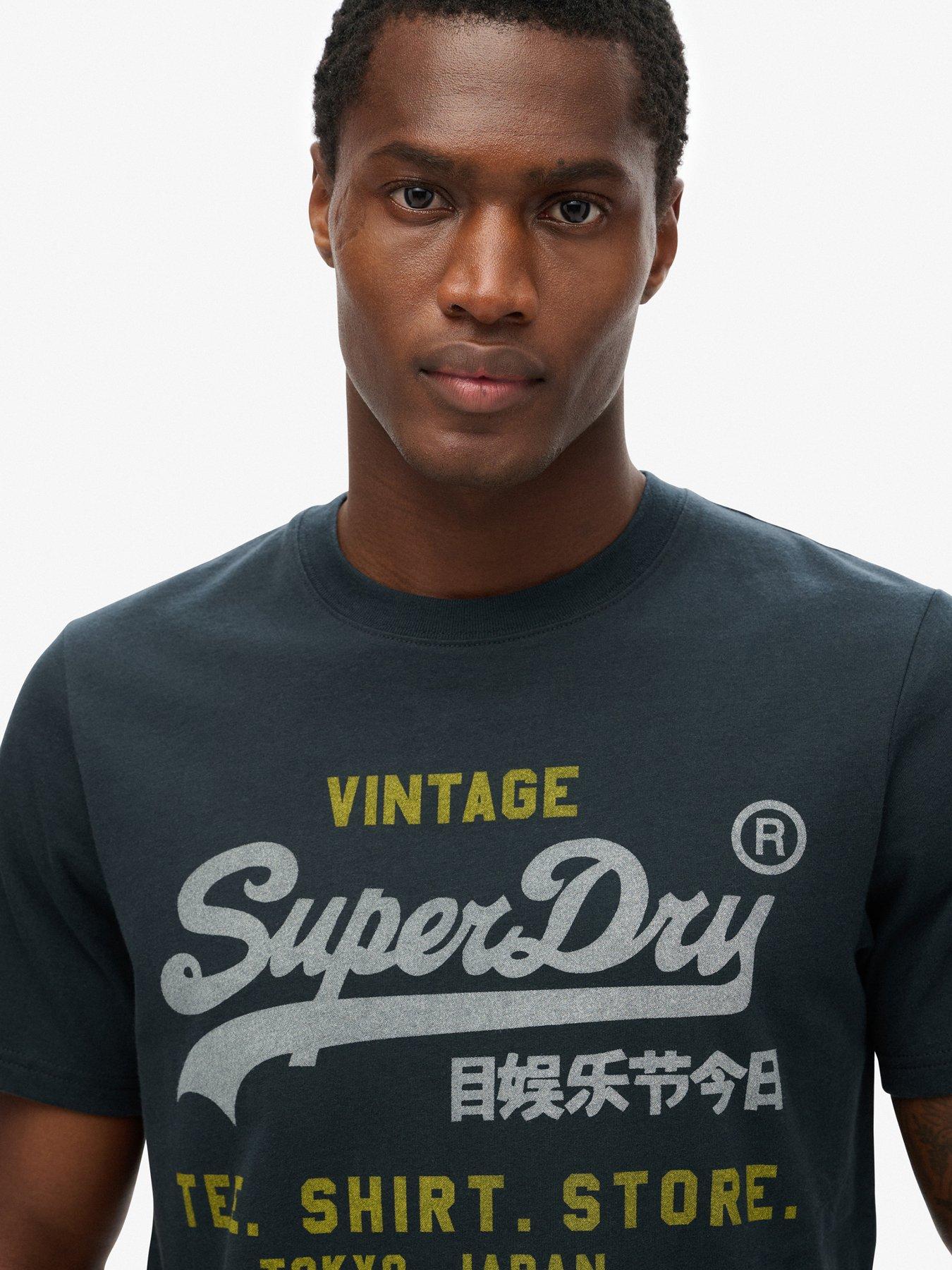 Image 3 of 4 of Superdry Vintage Heritage Relaxed T-Shirt - Navy