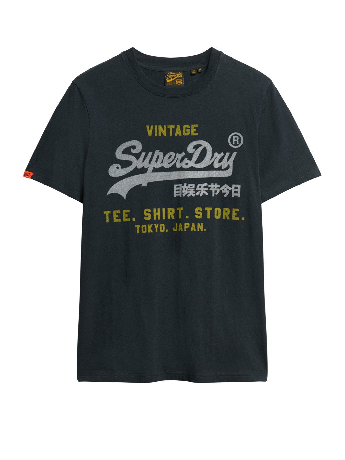 Image 4 of 4 of Superdry Vintage Heritage Relaxed T-Shirt - Navy
