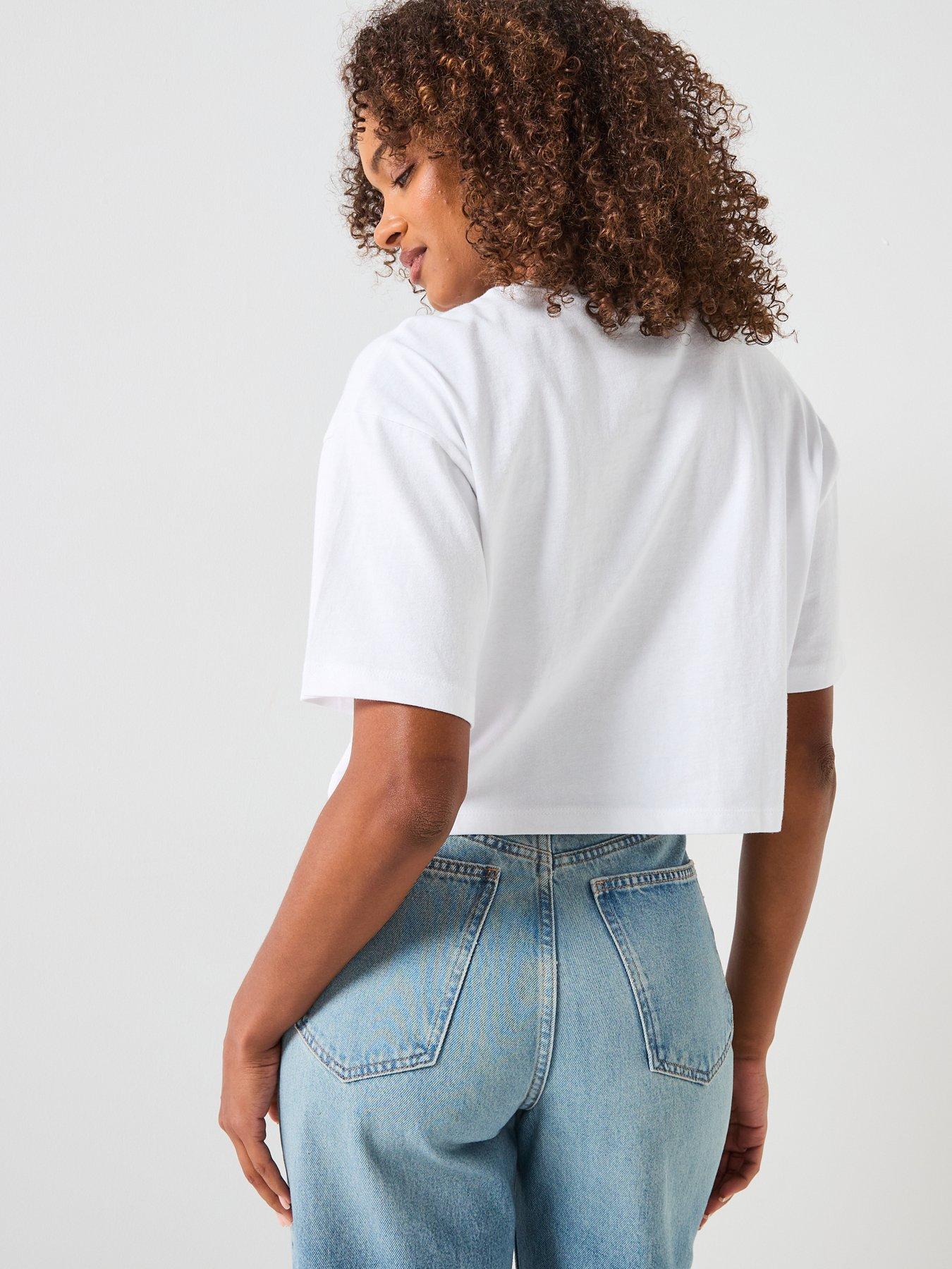 Vans Womens Rhythm Relaxed Crop Short Sleeve T-Shirt - White | Littlewoods