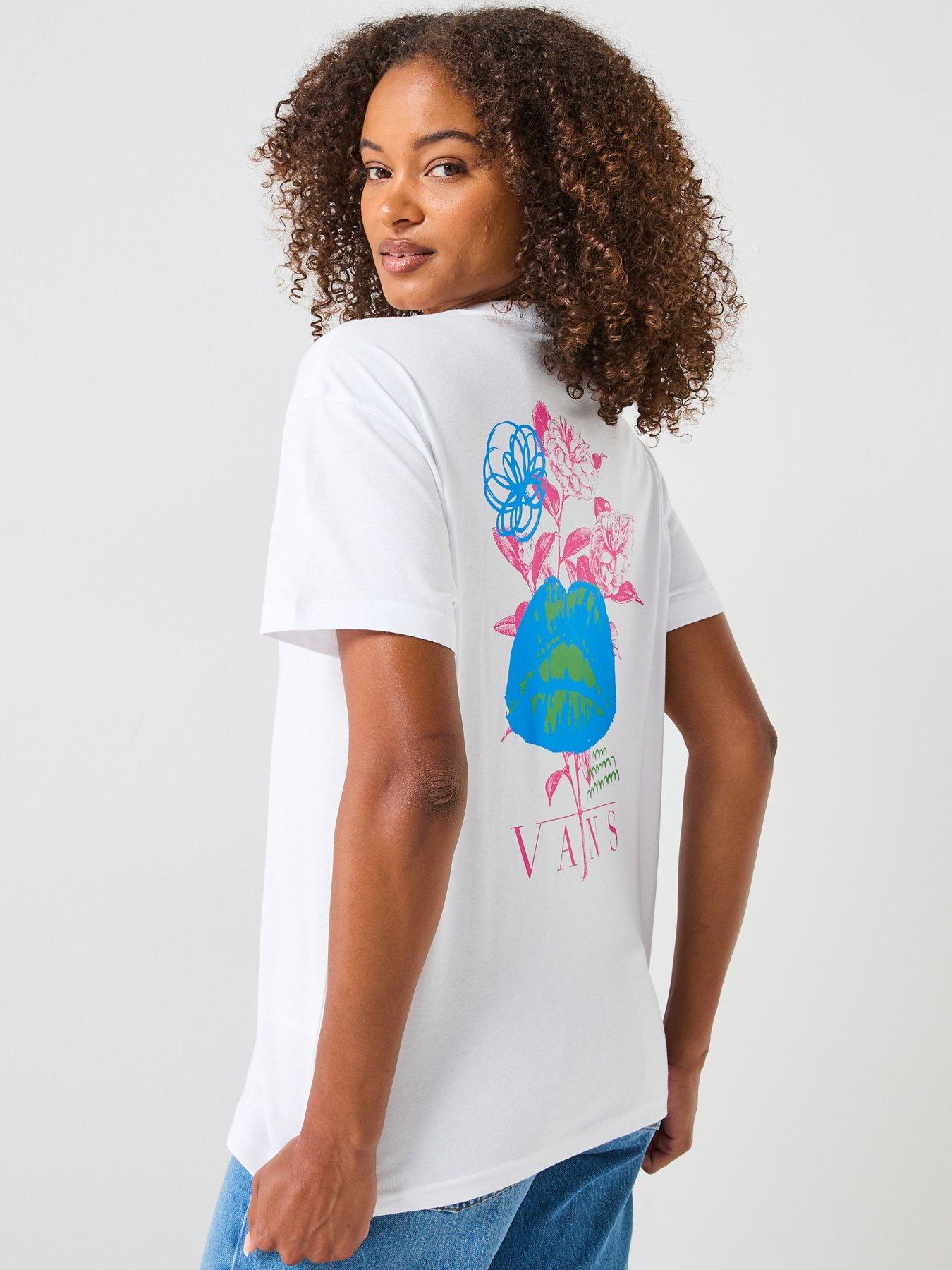 Image 1 of 6 of Vans Womens Talk Talk Oversized T-Shirt - White