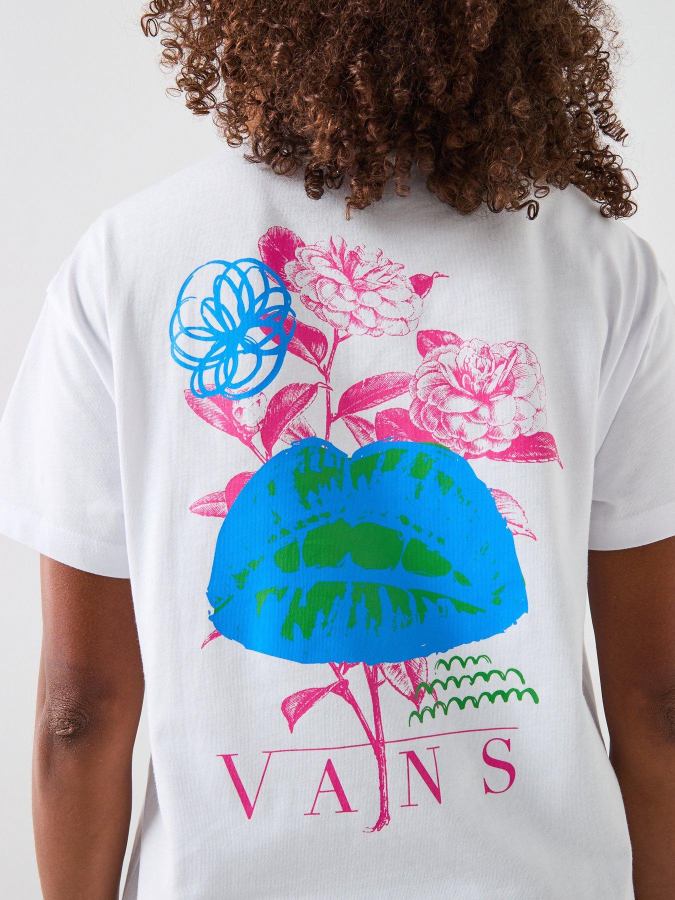 Image 4 of 6 of Vans Womens Talk Talk Oversized T-Shirt - White