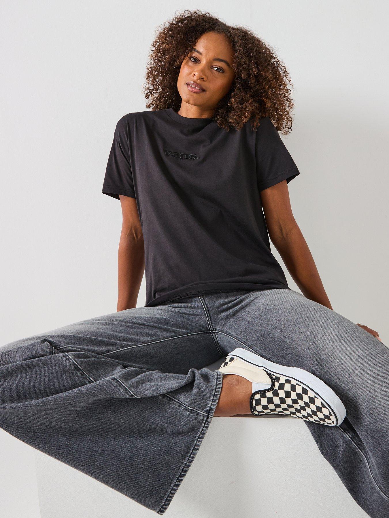  image of vans-womens-essential-oversized-t-shirt-black