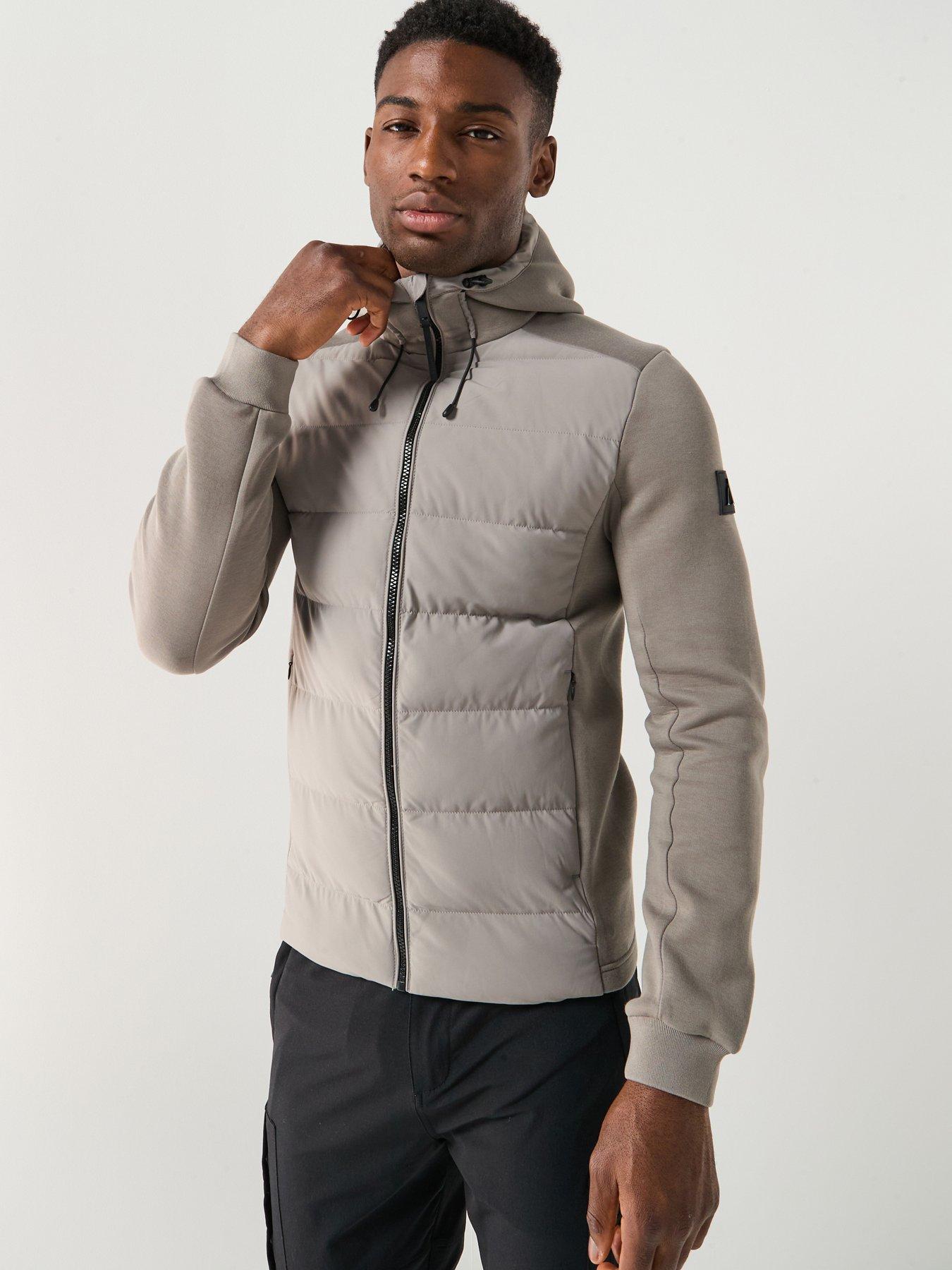 undefined Alessandro Zavetti Mancini Seersucker Funnel Neck Hybrid Jacket