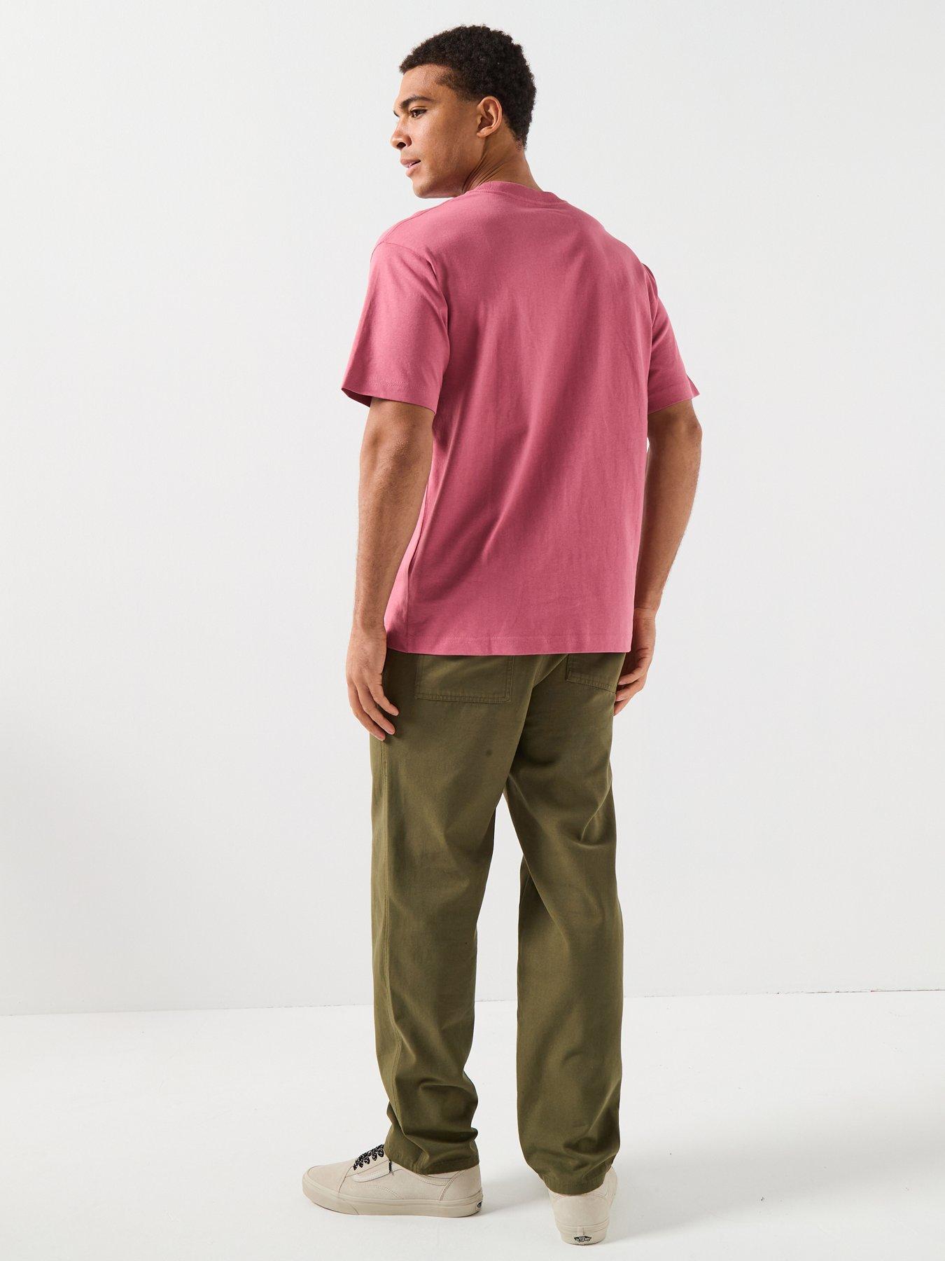  image of vans-mens-left-chest-oversized-short-sleeve-t-shirt-red