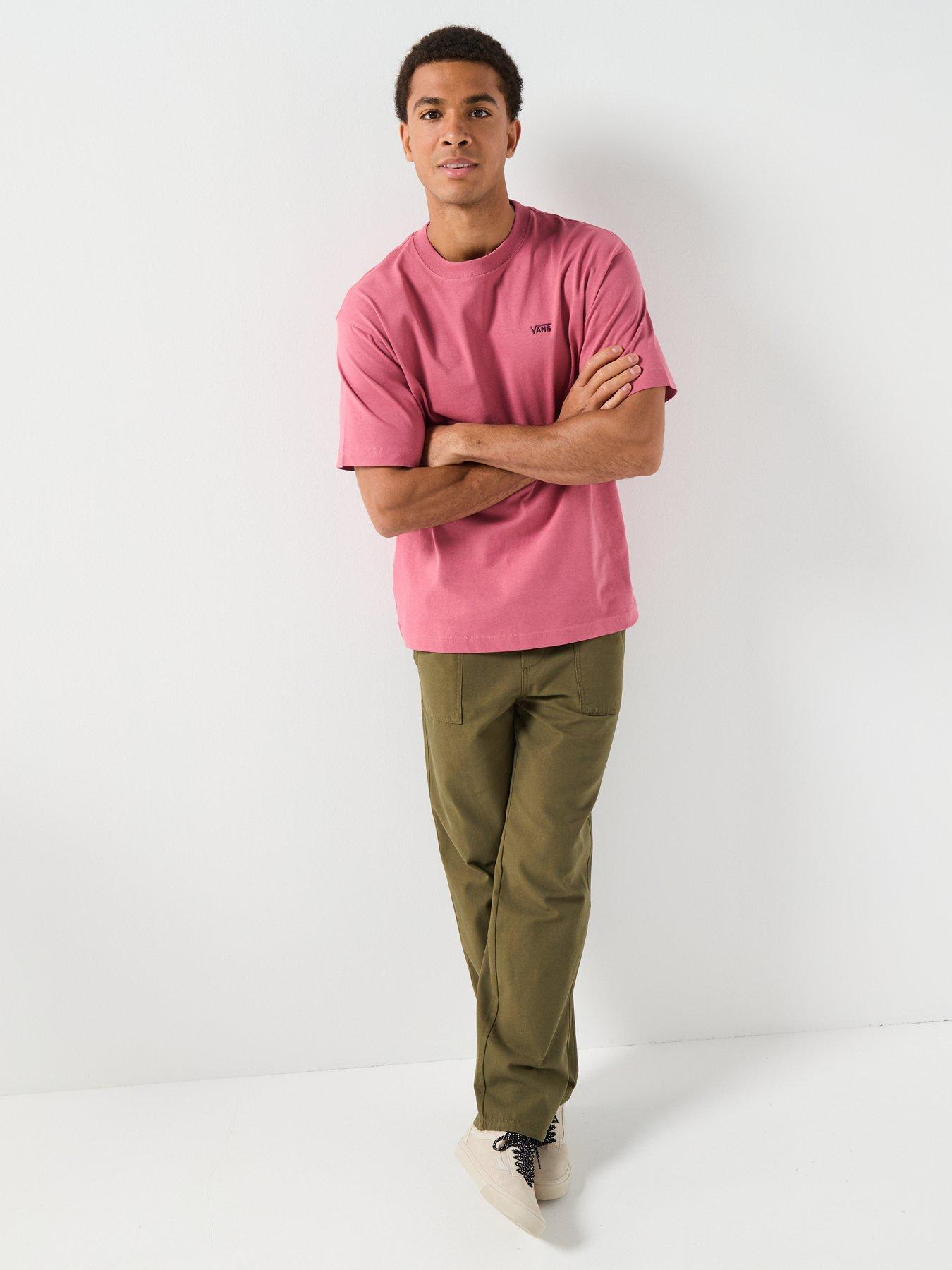  image of vans-mens-left-chest-oversized-short-sleeve-t-shirt-red