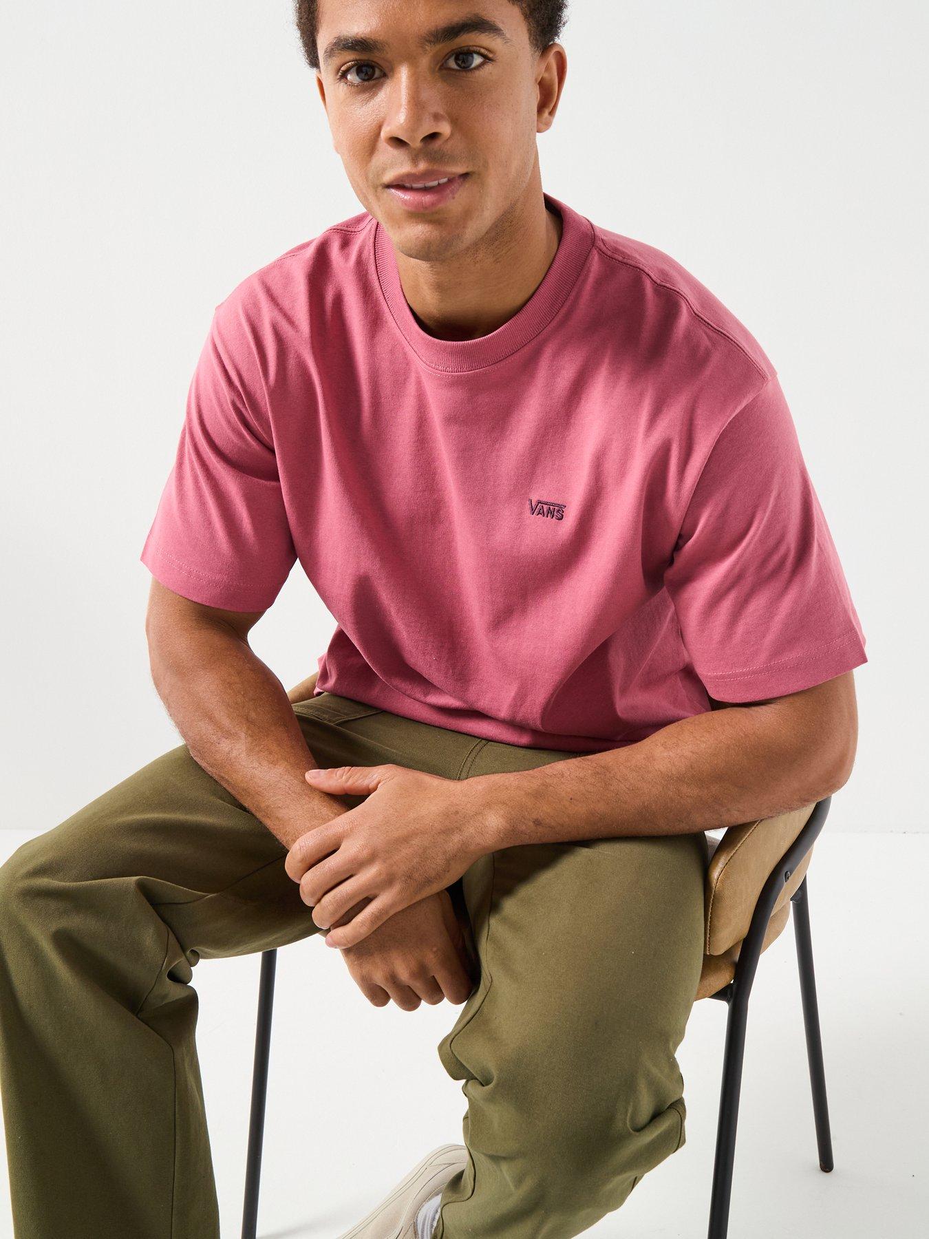  image of vans-mens-left-chest-oversized-short-sleeve-t-shirt-red