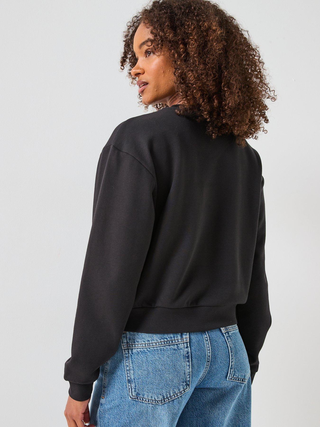 Image 2 of 5 of Vans Womens Essential French Terry Relaxed Crew - Black