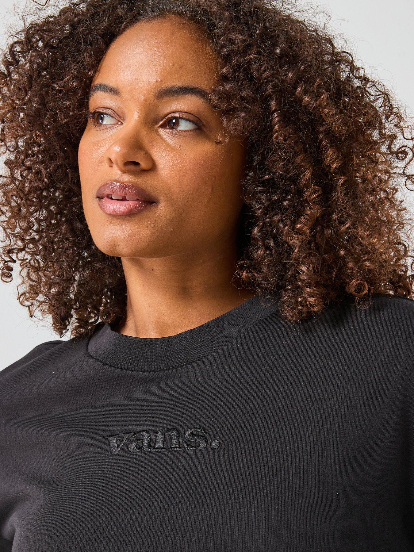 Image 4 of 5 of Vans Womens Essential French Terry Relaxed Crew - Black
