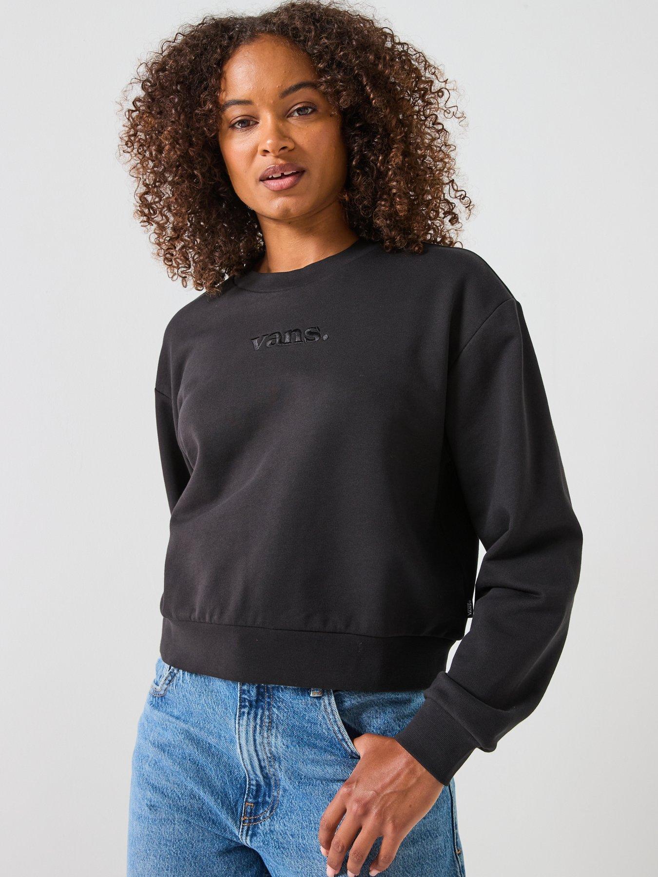 Image 5 of 5 of Vans Womens Essential French Terry Relaxed Crew - Black